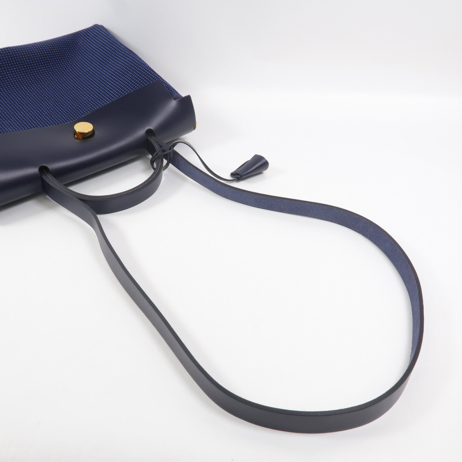 HERMES 帆布Herbag PM手挽肩背兩用袋Bleu Indigo