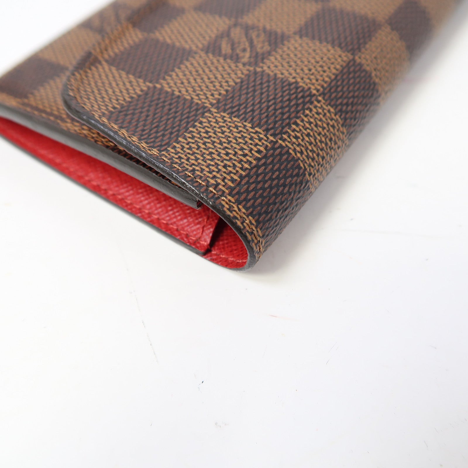 LOUIS VUITTON Damier Ebene Emilie Wallet金扣長錢包啡色
