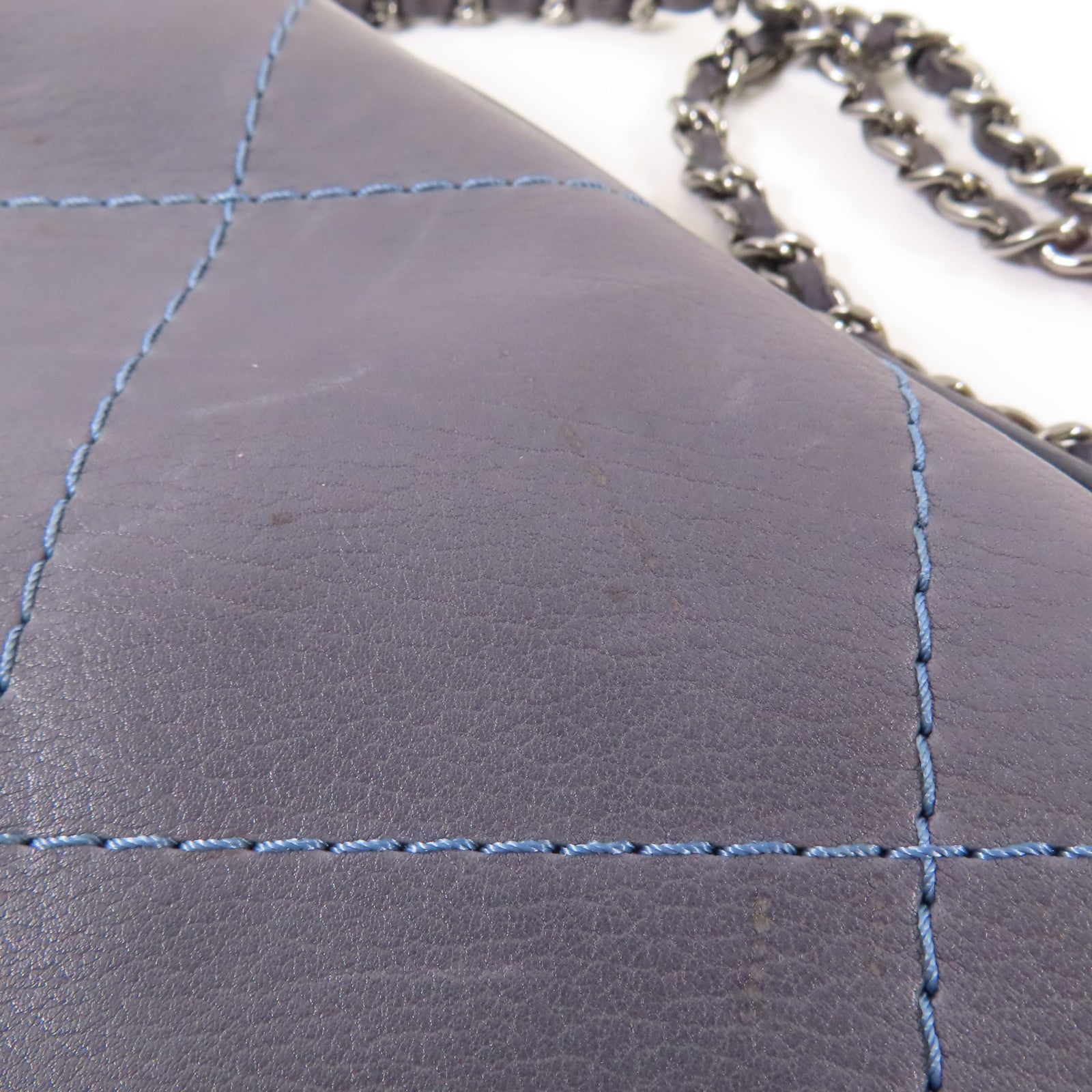 CHANEL 牛皮皮革Chain Shoulder銀扣手挽肩背兩用袋