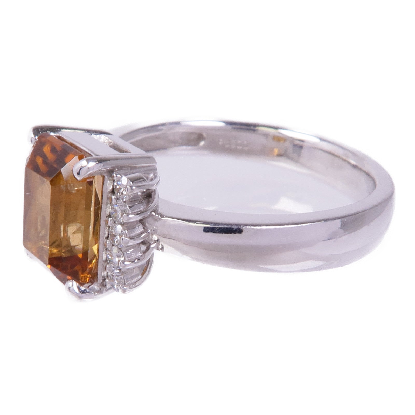 JEWELRY PT900鉑金Tourmaline Diamond Ring電氣石/鑽石戒指US#11.75