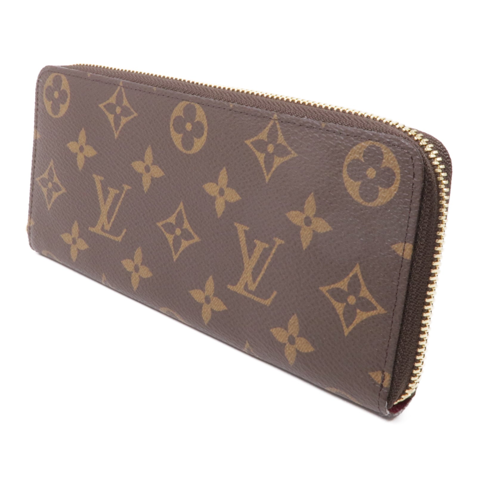 LOUIS VUITTON Monogram Zippy Wallet金扣長錢包棕色/紫色