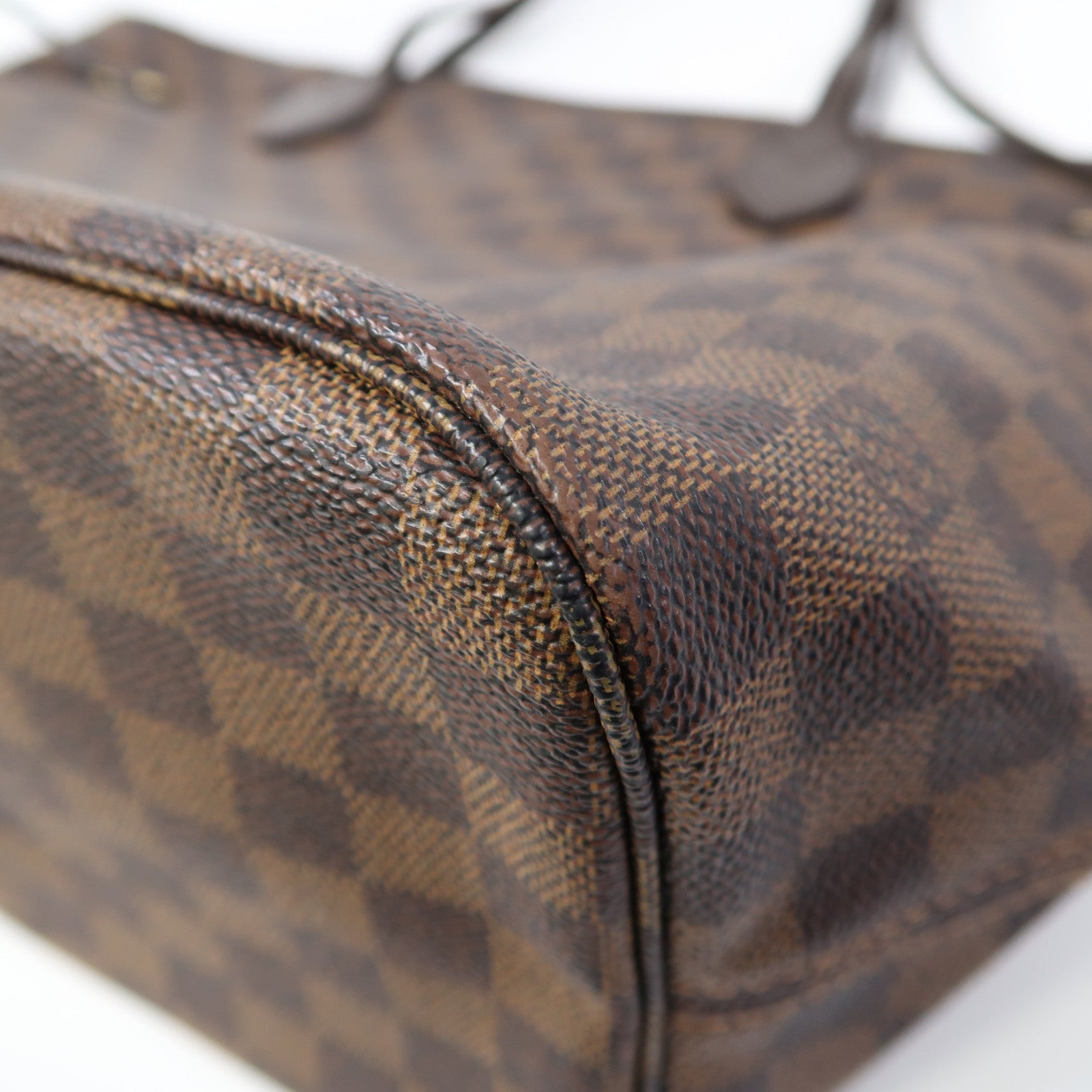 LOUIS VUITTON 【激減優惠】Damier Ebene Neverfull MM金扣肩背袋啡色