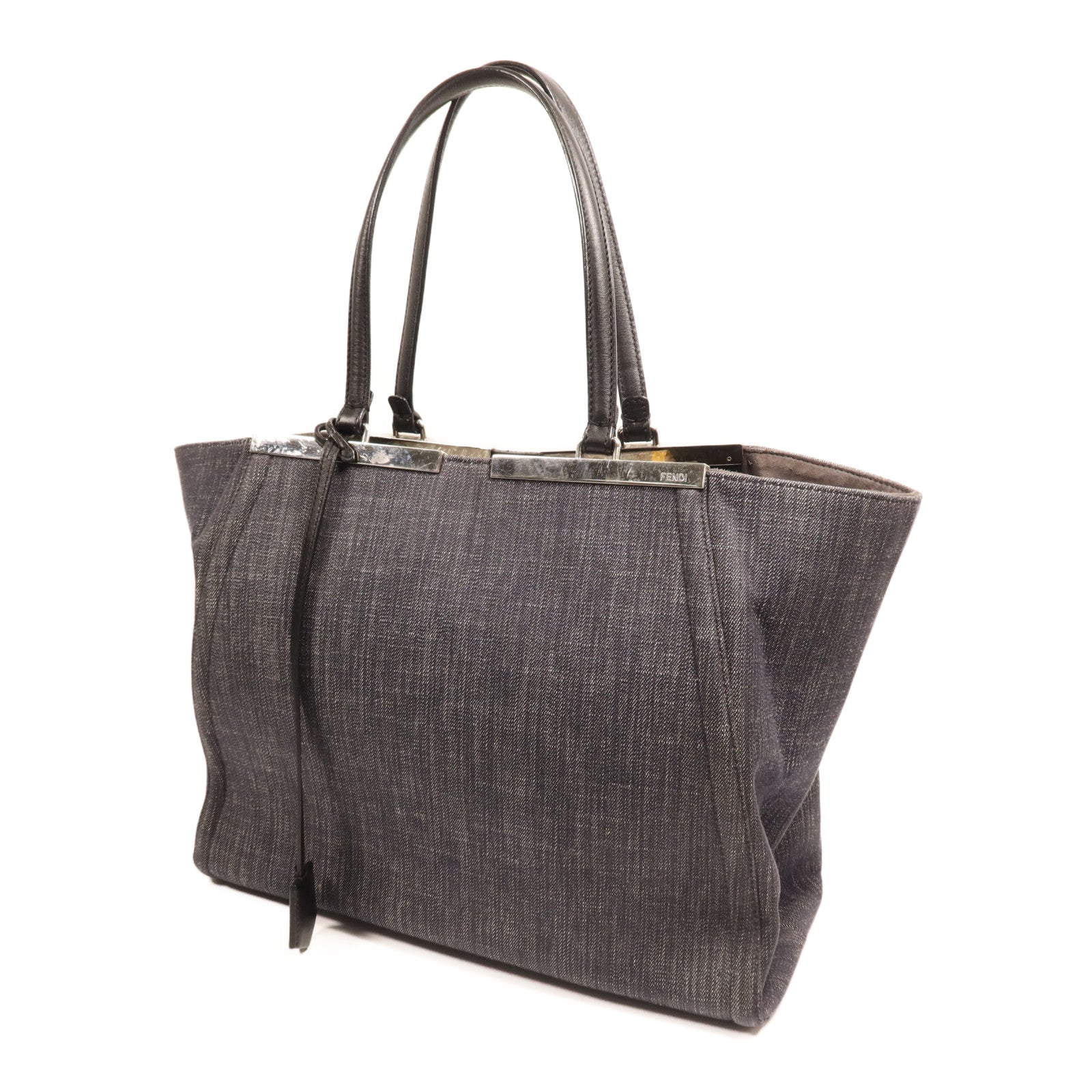 FENDI 帆布Tote Bag銀扣手挽袋