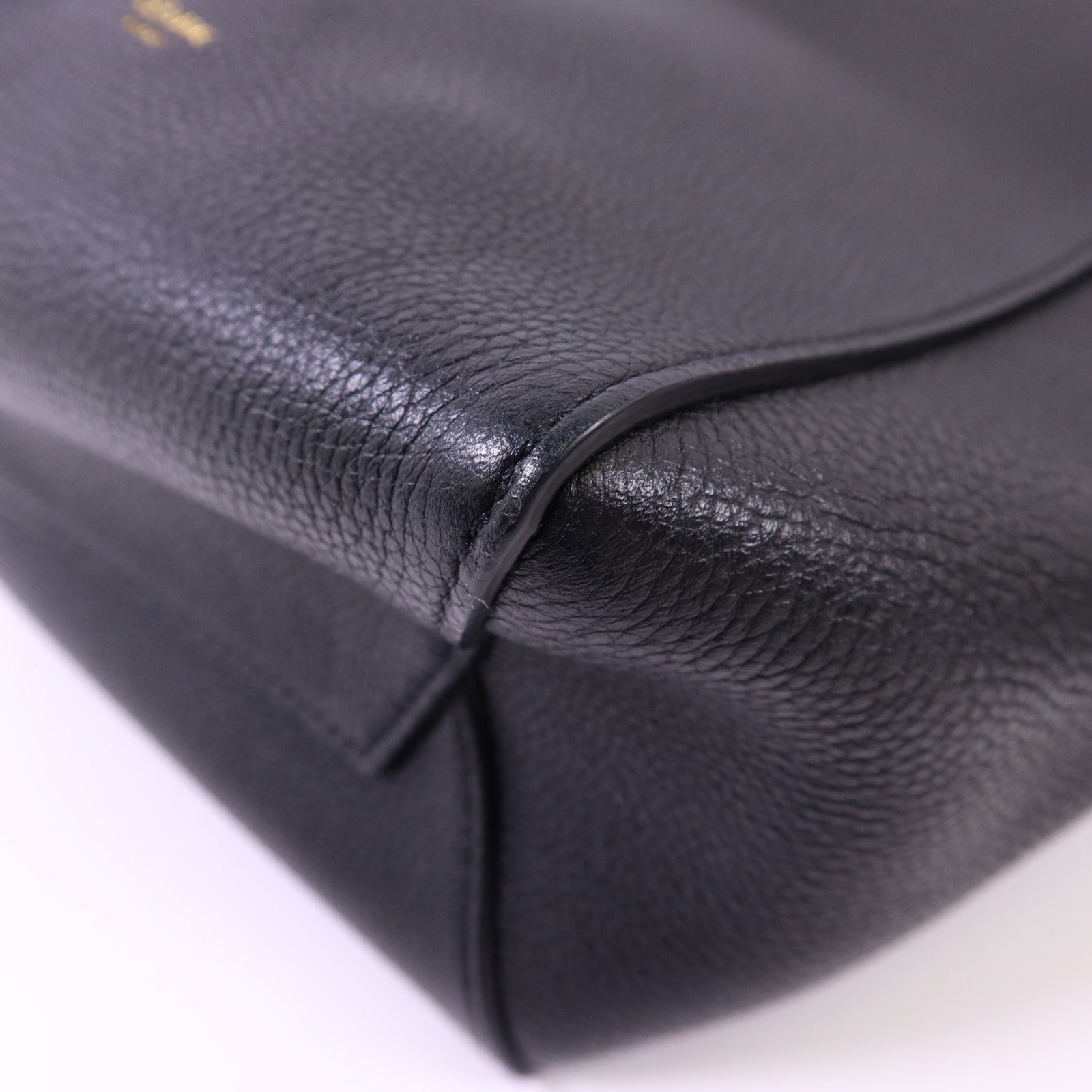 CELINE 牛皮皮革Sangle Bucket Small金扣肩背袋