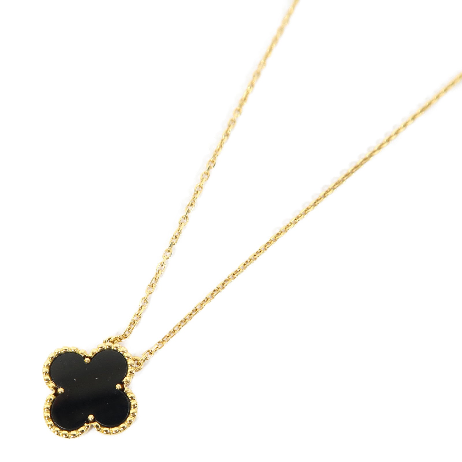 Van Cleef & Arpels 【激減優惠】18K黃金/瑪瑙Vintage Alhambra Pendant項鍊金色/黑色