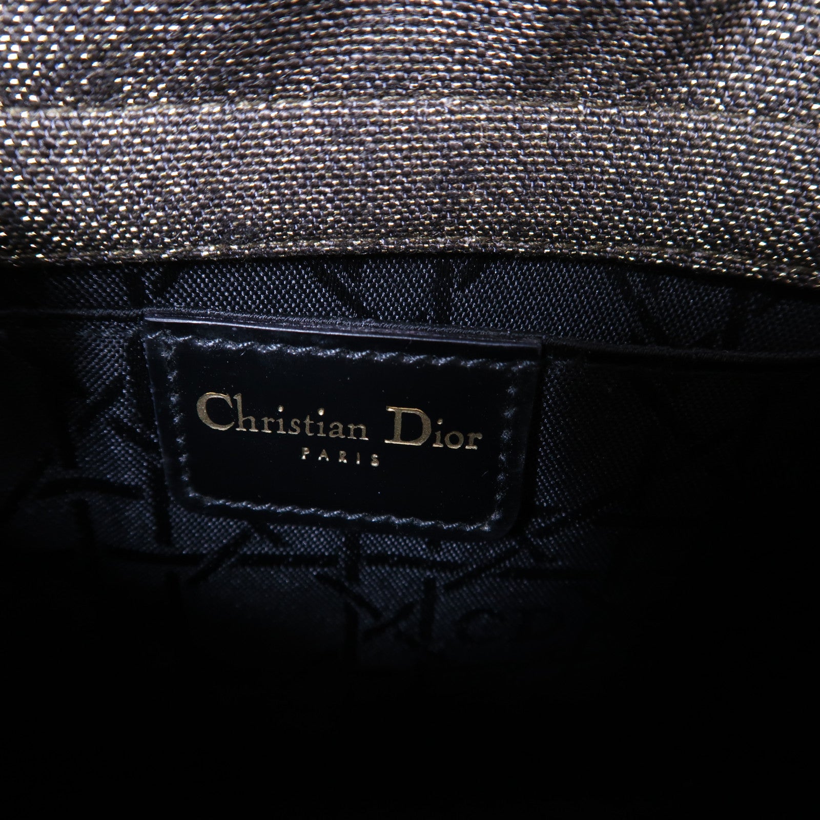 Dior 帆布Handbag金扣手挽袋金色