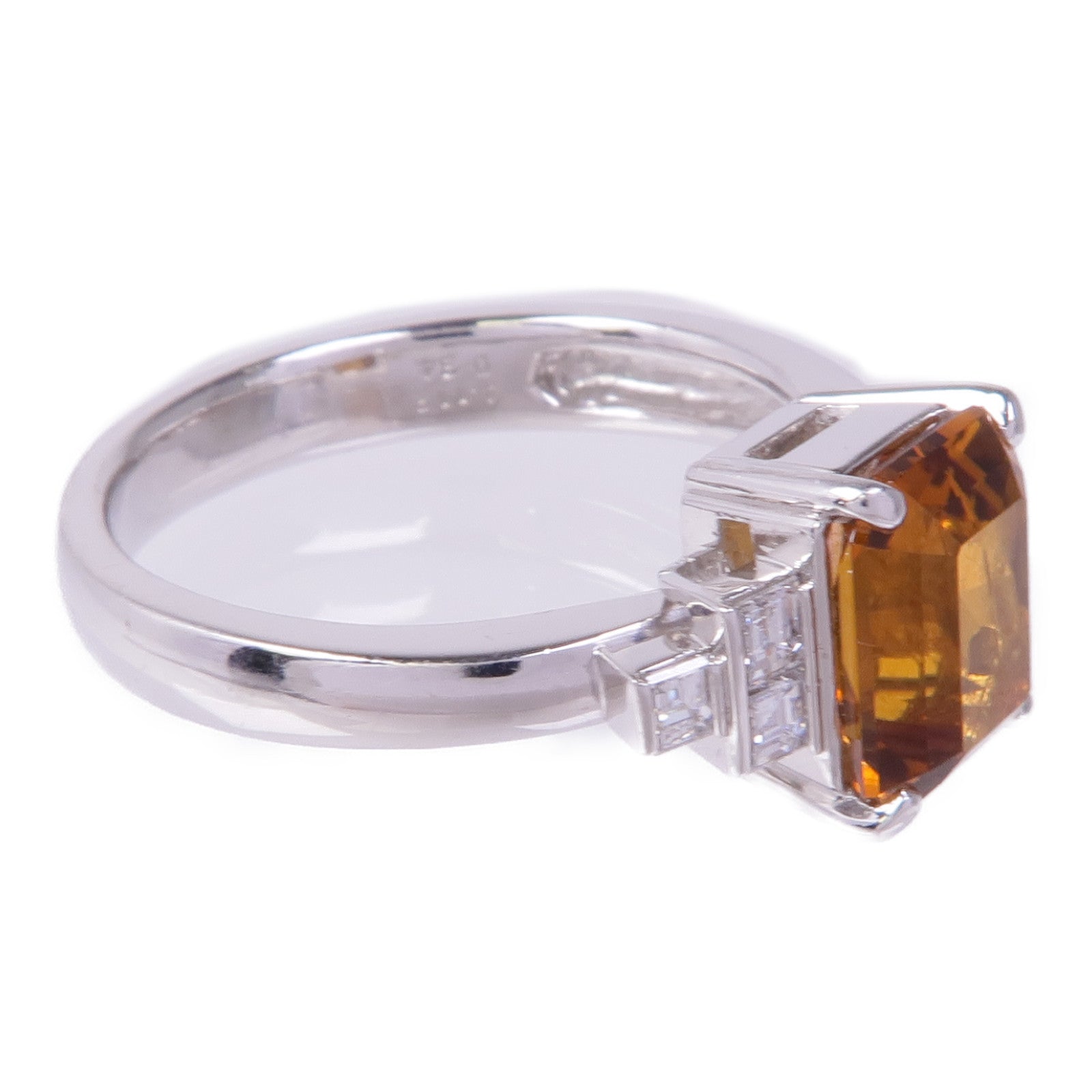 JEWELRY PT900鉑金Tourmaline Diamond Ring電氣石/鑽石戒指US#11.75