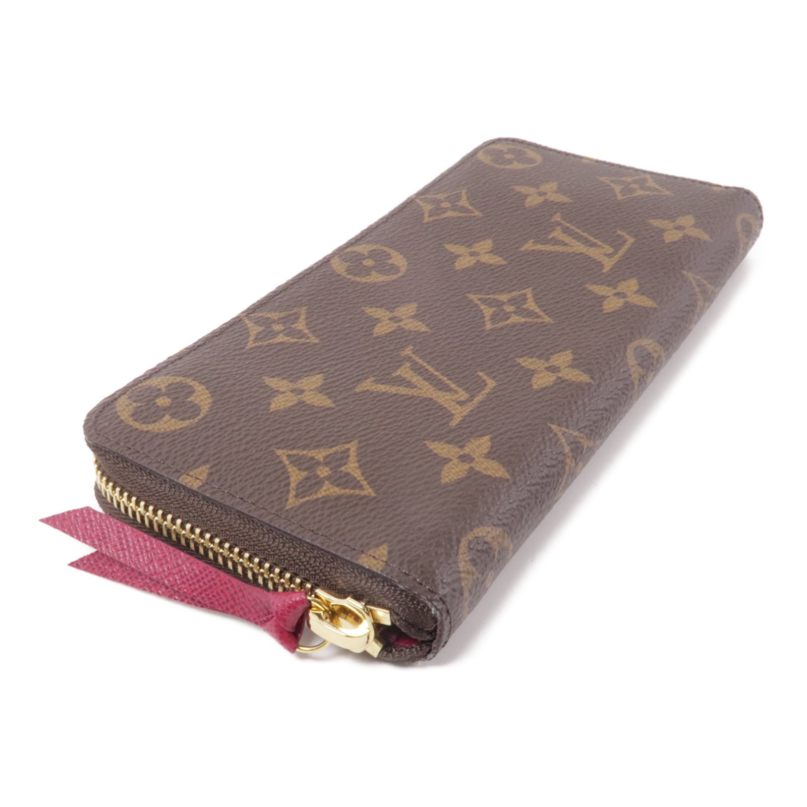 LOUIS VUITTON Monogram Zippy Wallet金扣長錢包棕色/紫色