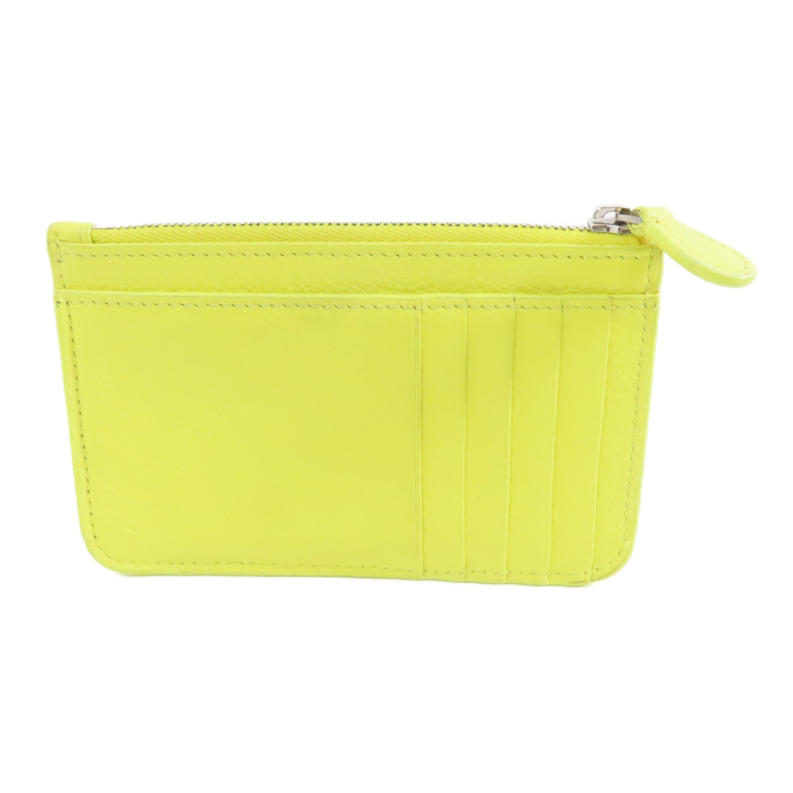 BALENCIAGA 牛皮皮革Card Case銀扣卡片套黃色