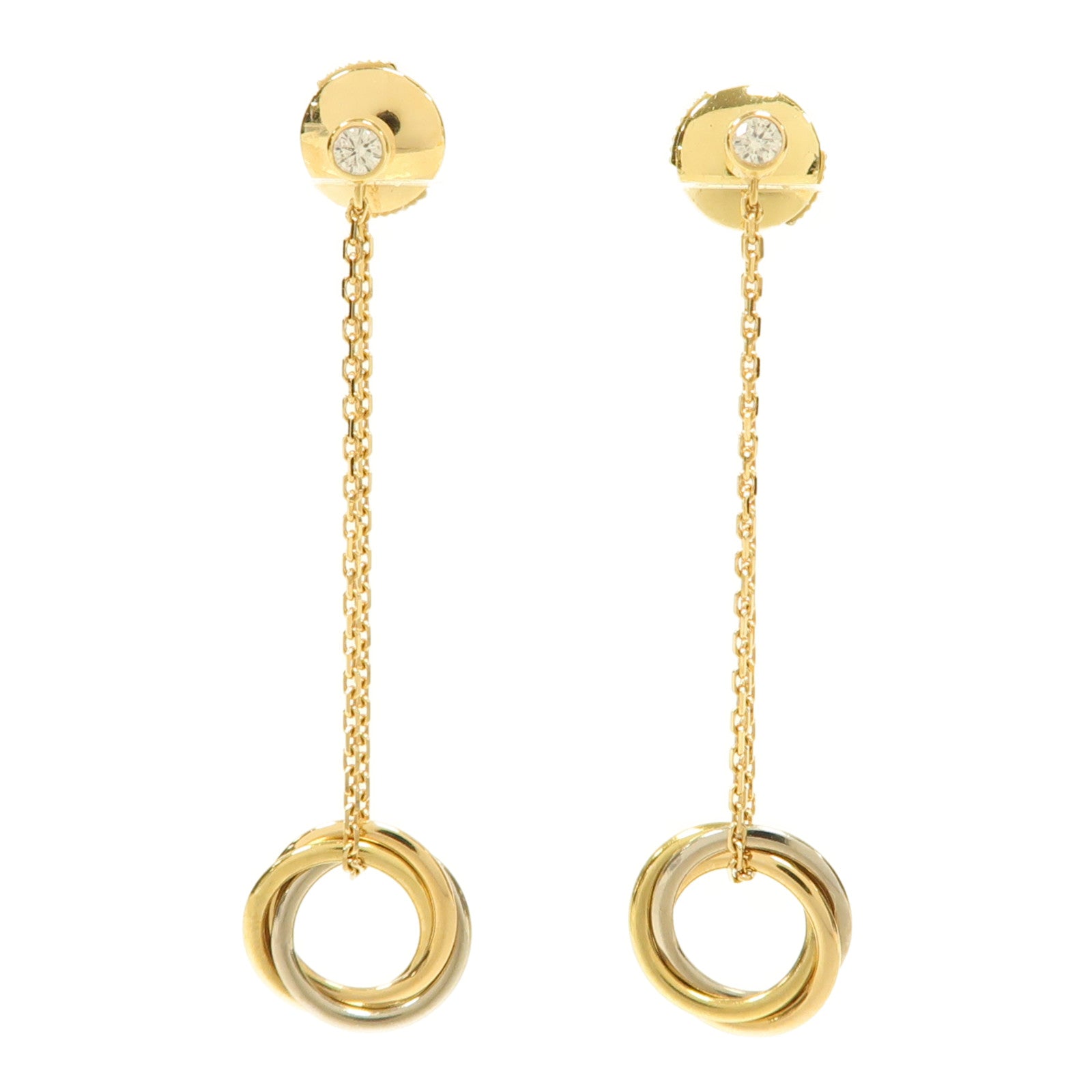 CARTIER 18K黃金/白金/玫瑰金Trinity Earrings耳環