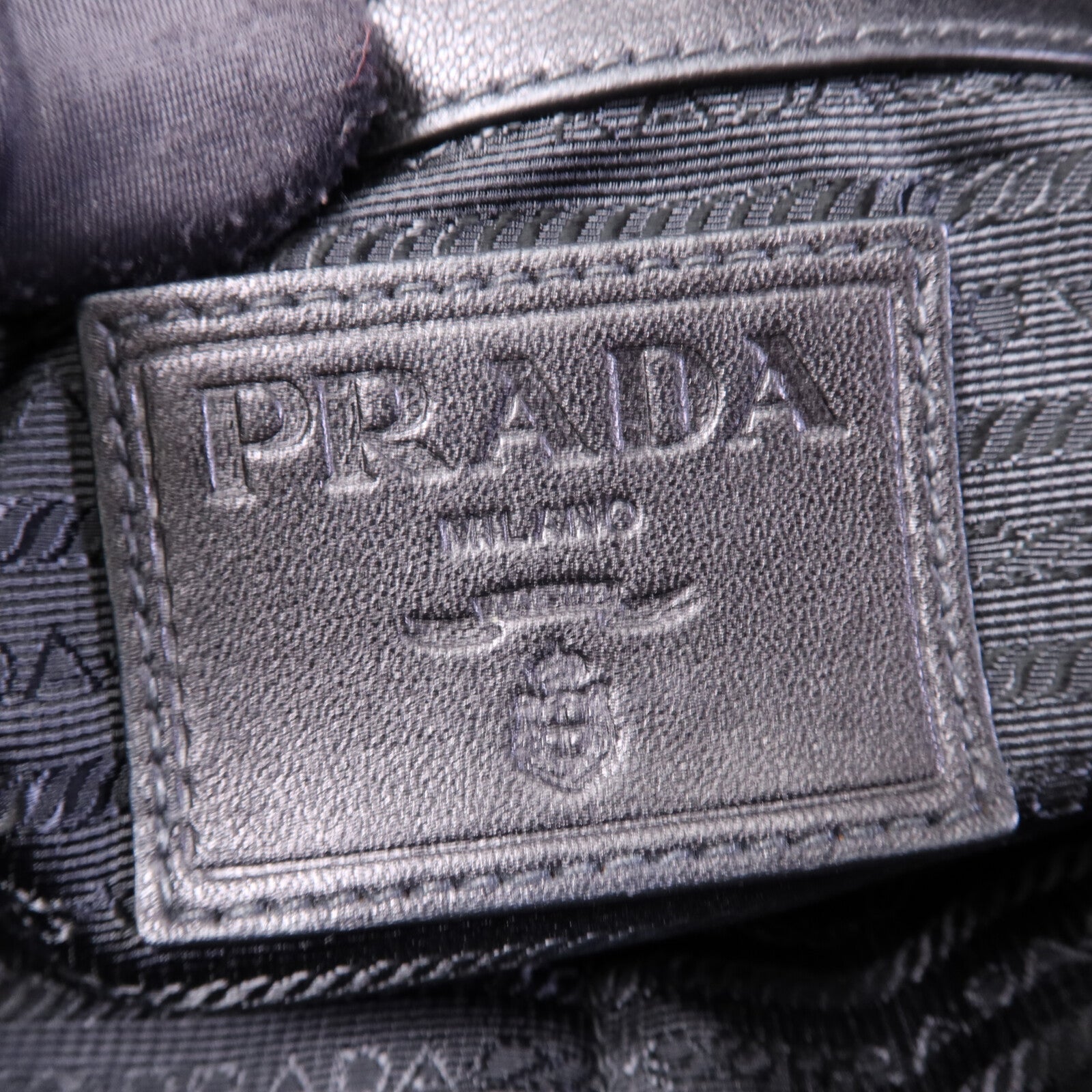 PRADA 牛皮皮革Vintage Handbag銀扣手挽肩背兩用袋