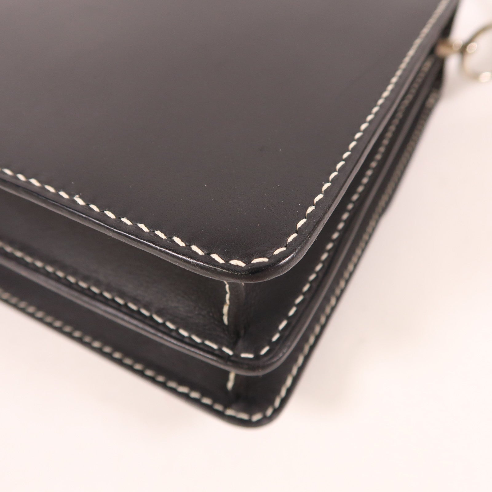 HERMES Evercolor皮革Roulis 23銀扣肩背袋Noir