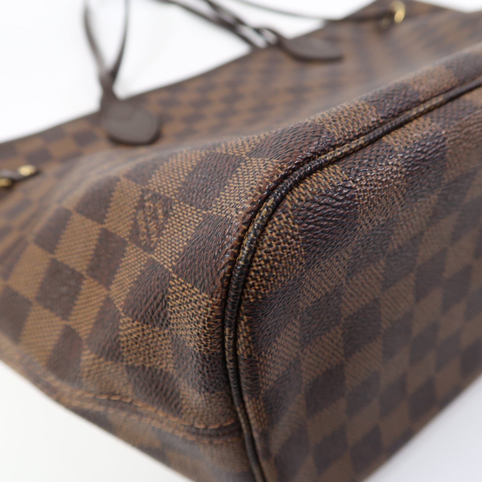 LOUIS VUITTON 【激減優惠】Damier Ebene Neverfull MM金扣肩背袋啡色