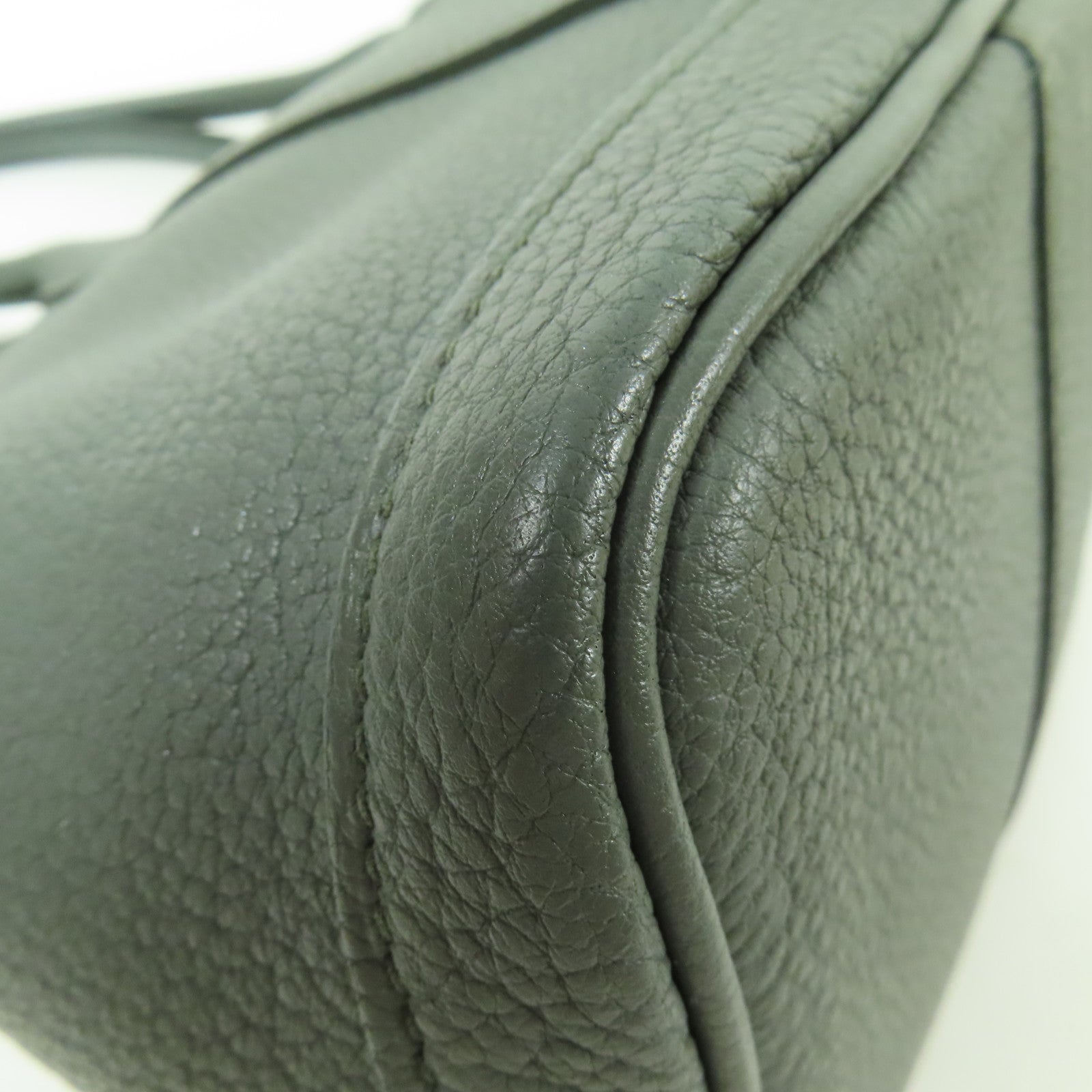 HERMES Negonda皮革Garden Party TPM銀扣手挽袋Vert Amande