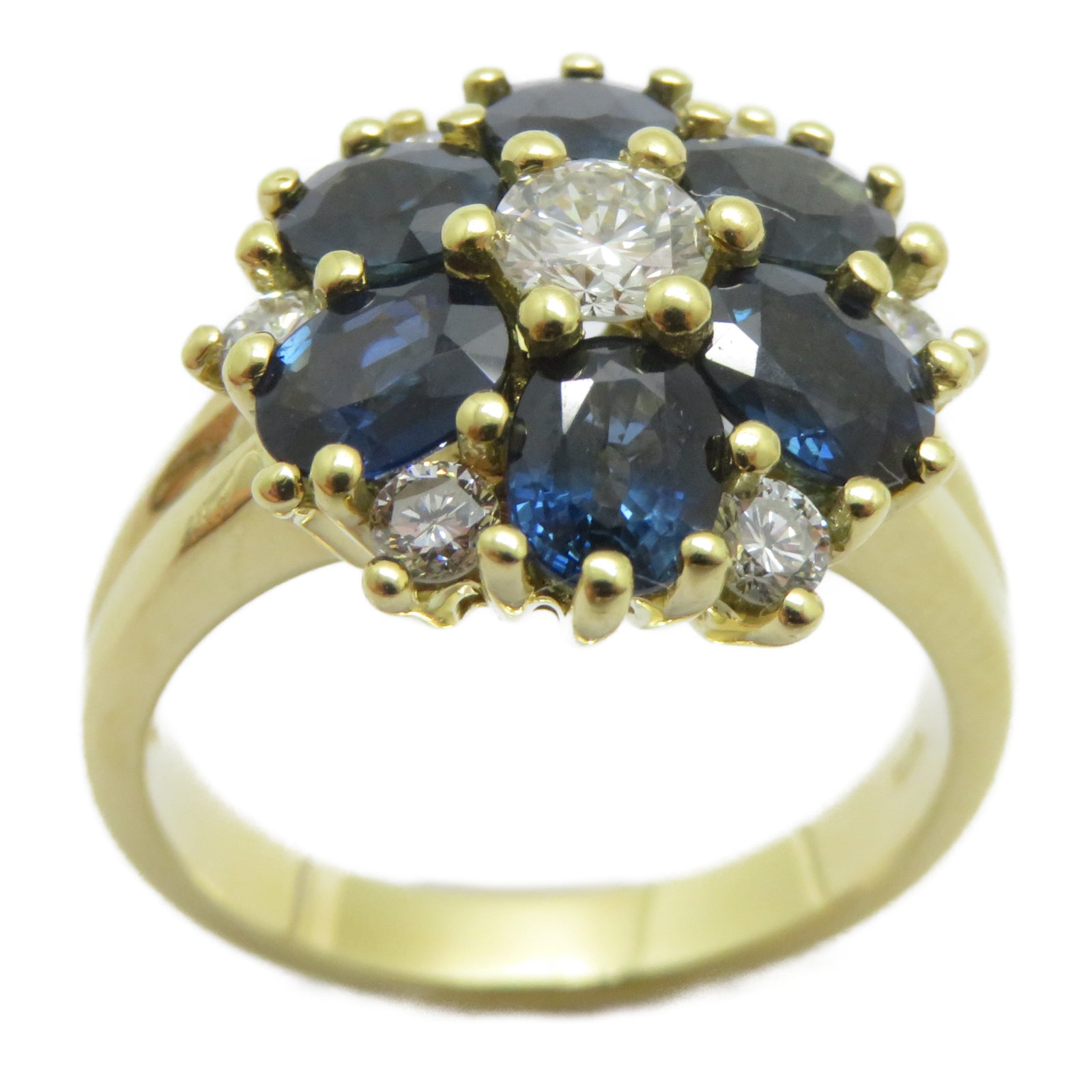 JEWELRY 【激減優惠】18K黃金Sapphire Ring藍寶石鑽石戒指US#7.25