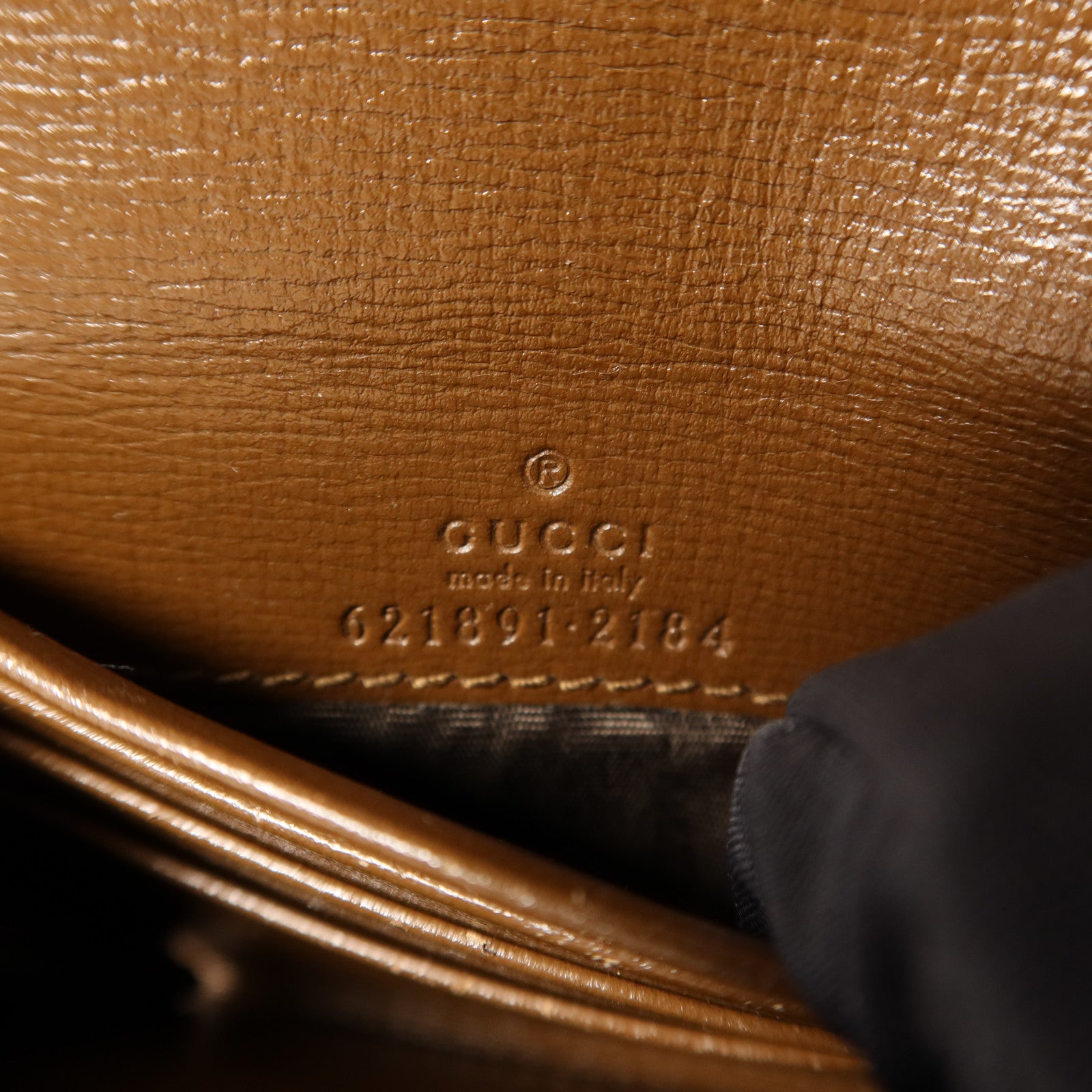 GUCCI 塗層帆布Horsebit 1955金扣錢包