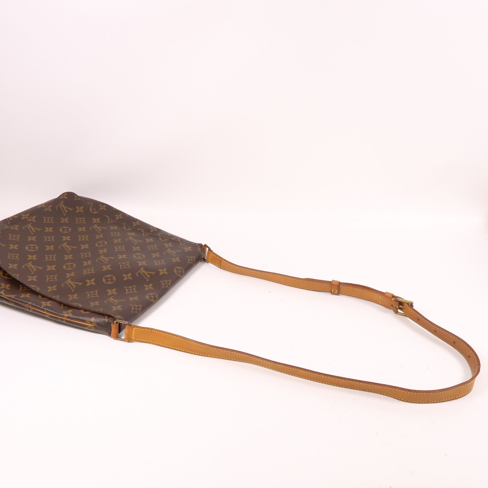 LOUIS VUITTON Monogram Musette金扣肩背袋棕色