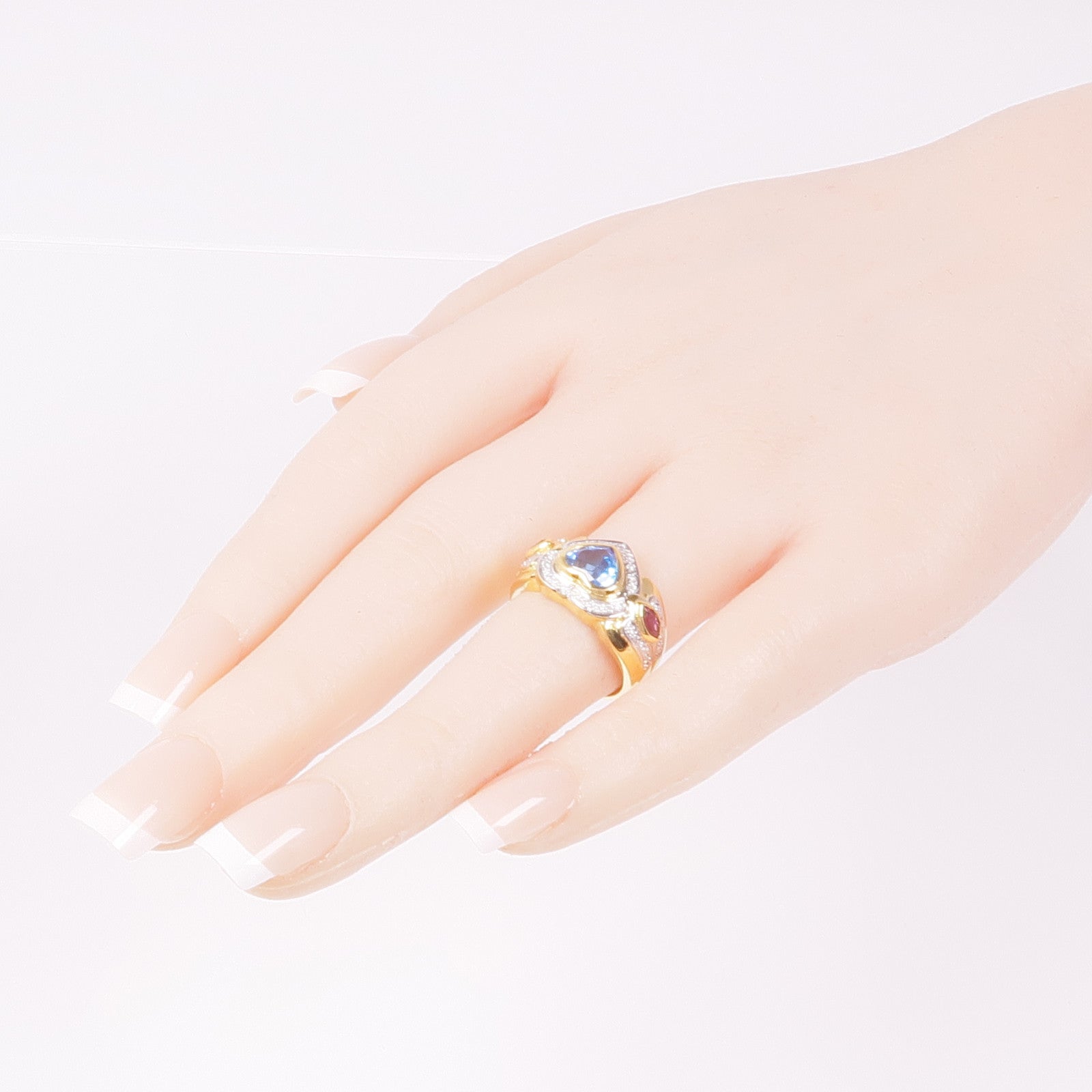 JEWELRY 18K白金/黃金/拓帕石/碧璽Topaz/Tourmaline/Diamond Ring鑽石戒指US#6.25