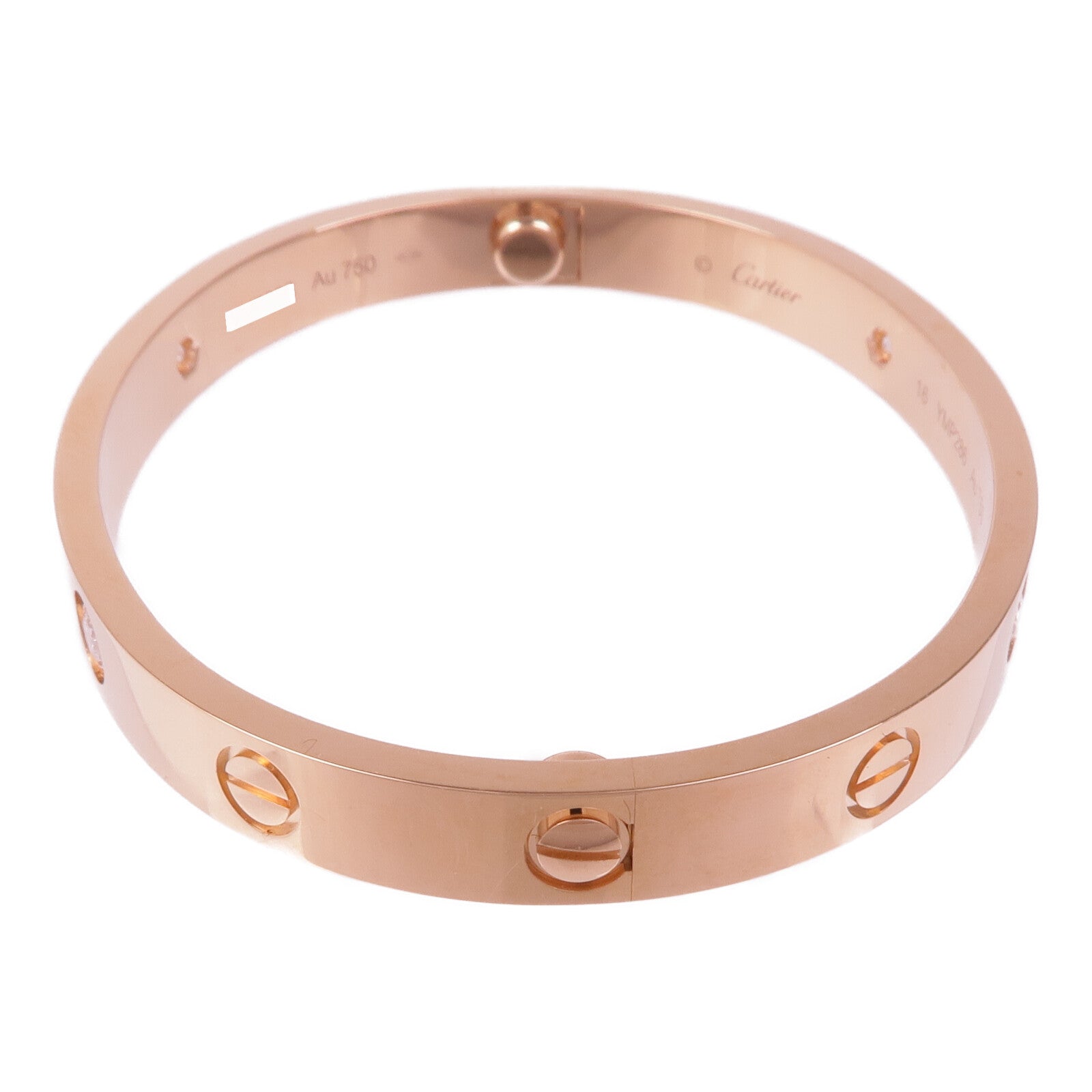 CARTIER 18K玫瑰金Love Bracelet 4 Diamonds鑽石手鐲Cartier#16