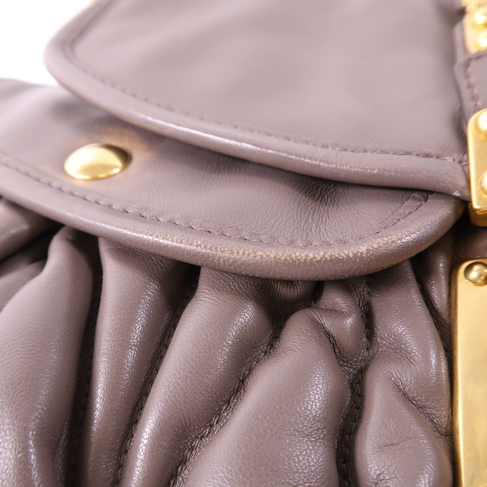 Miu Miu 羊皮皮革Shoulder Bag金扣手挽肩背兩用袋