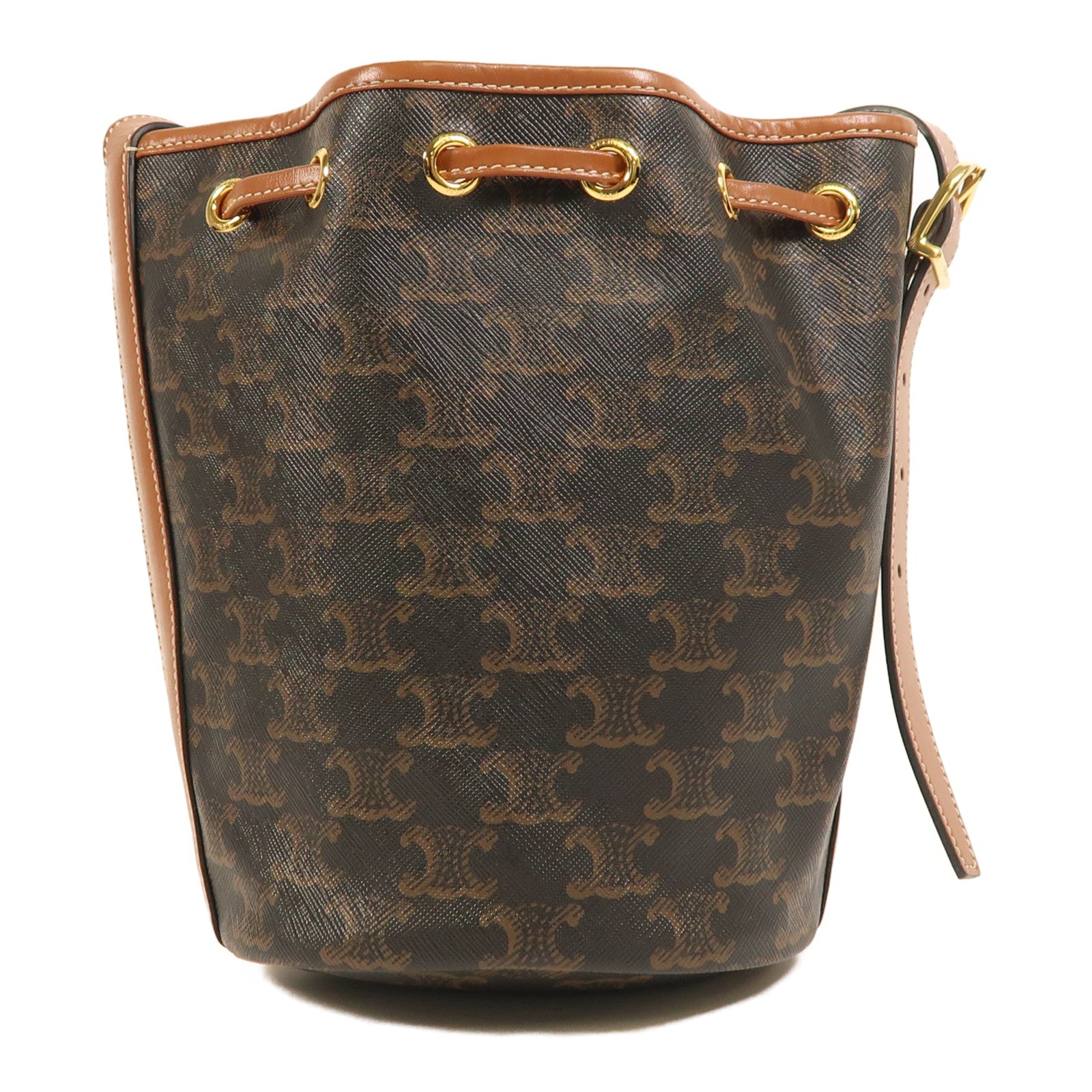 CELINE 塗層帆布Triomphe Bag金扣肩背袋