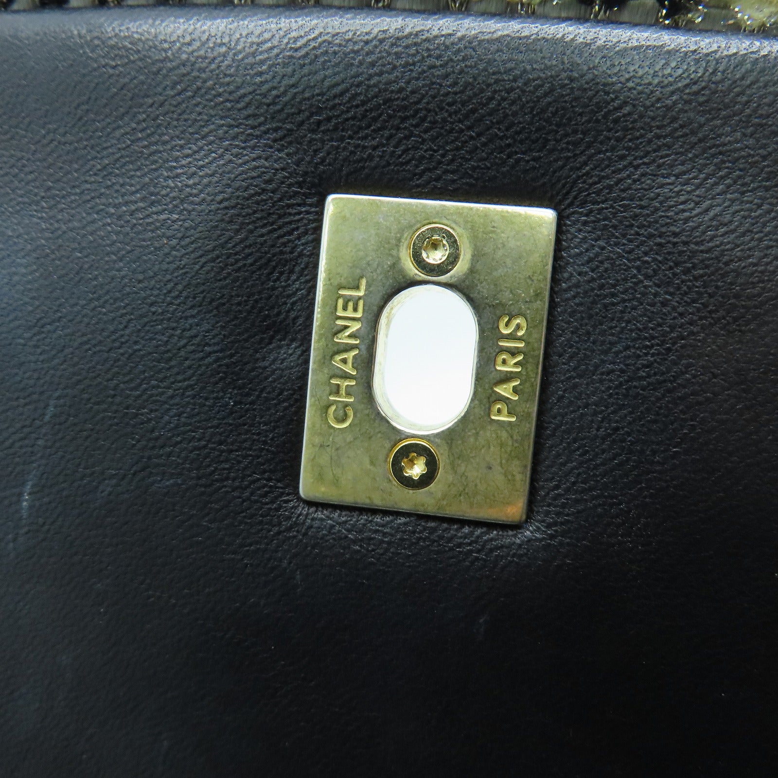 CHANEL 【激減優惠】菱格牛皮皮革Chain Shoulder金扣鏈帶肩背袋黑色