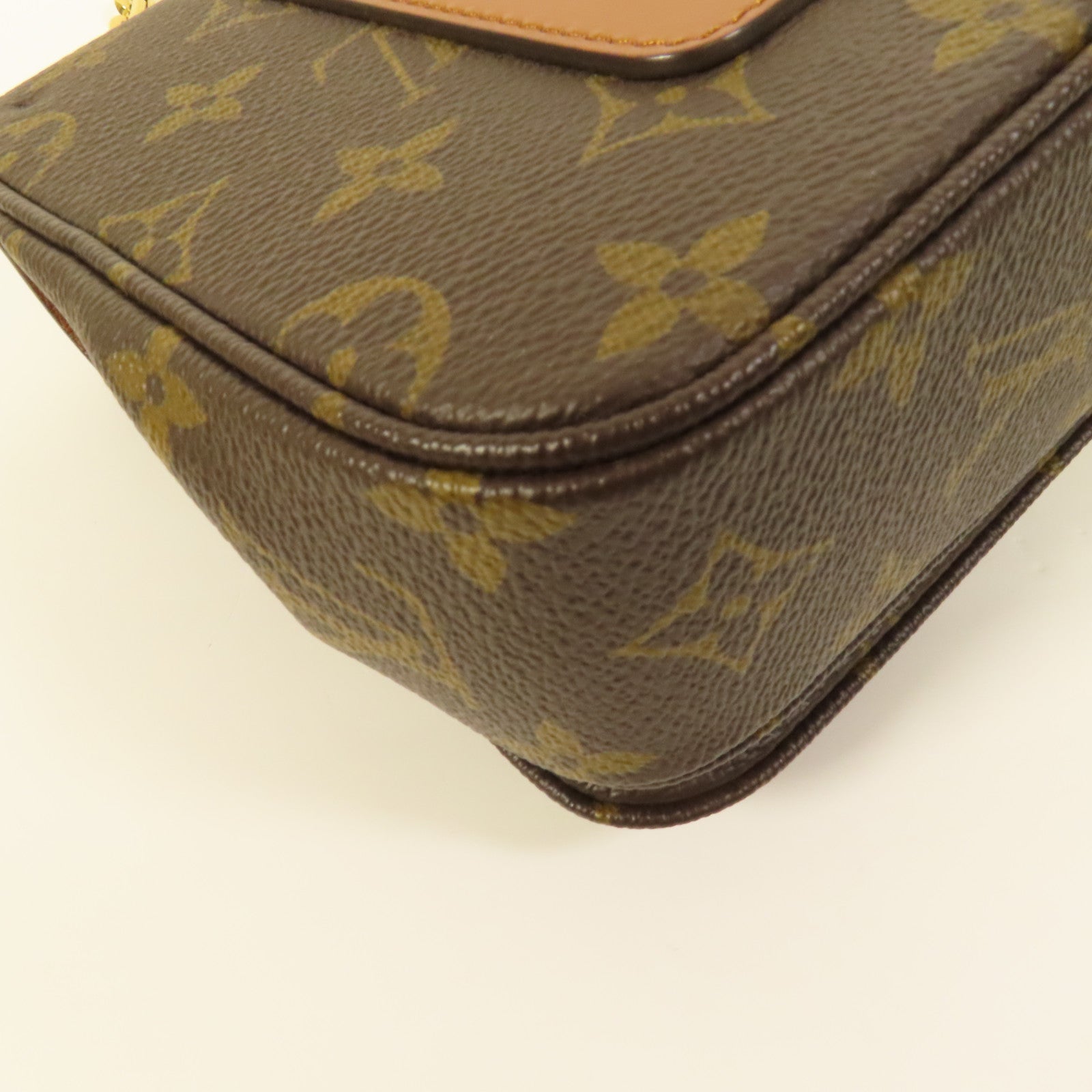 LOUIS VUITTON Monogram Marceau金扣鏈帶肩背袋棕色