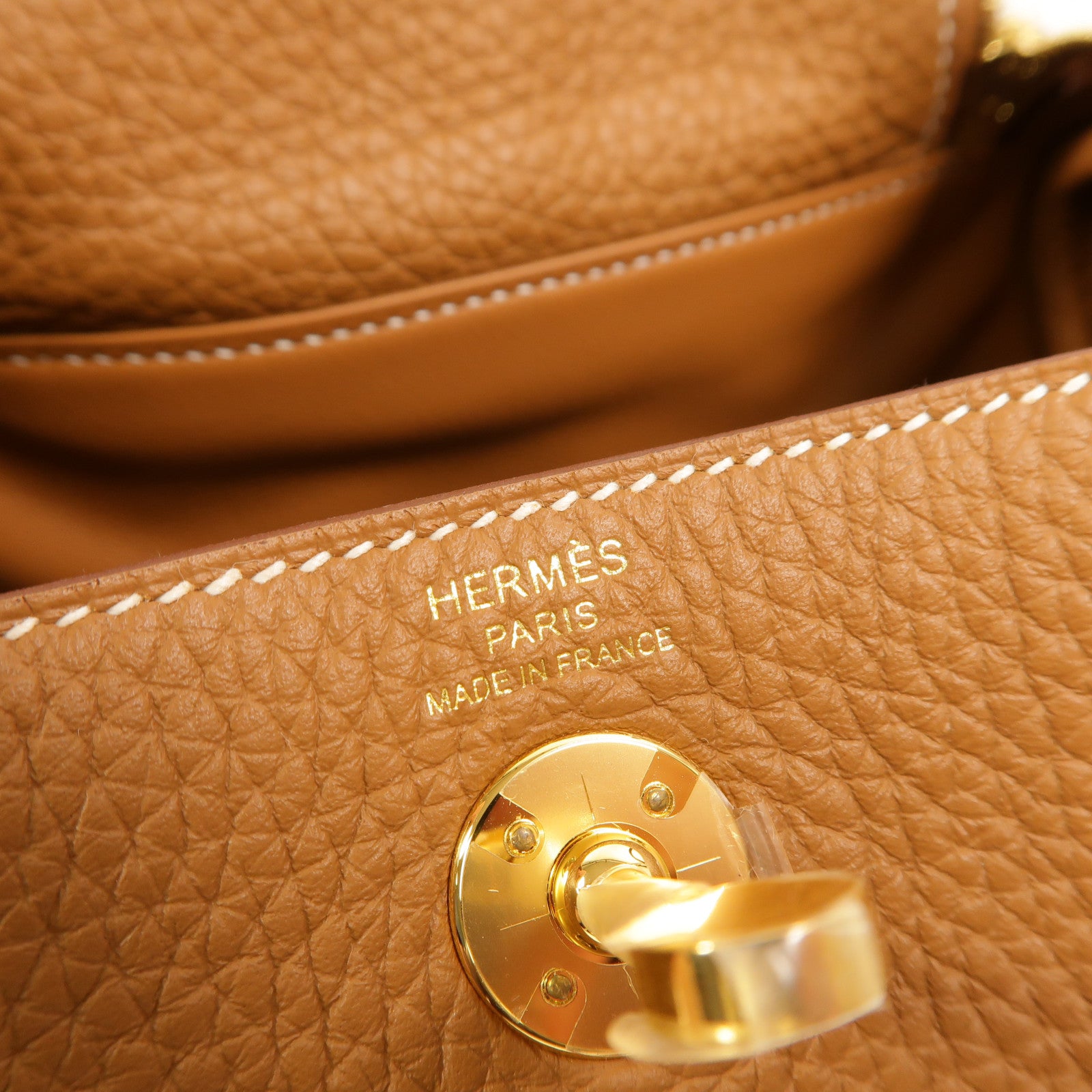 HERMES Clemence皮革Mini Lindy金扣手挽肩背兩用袋