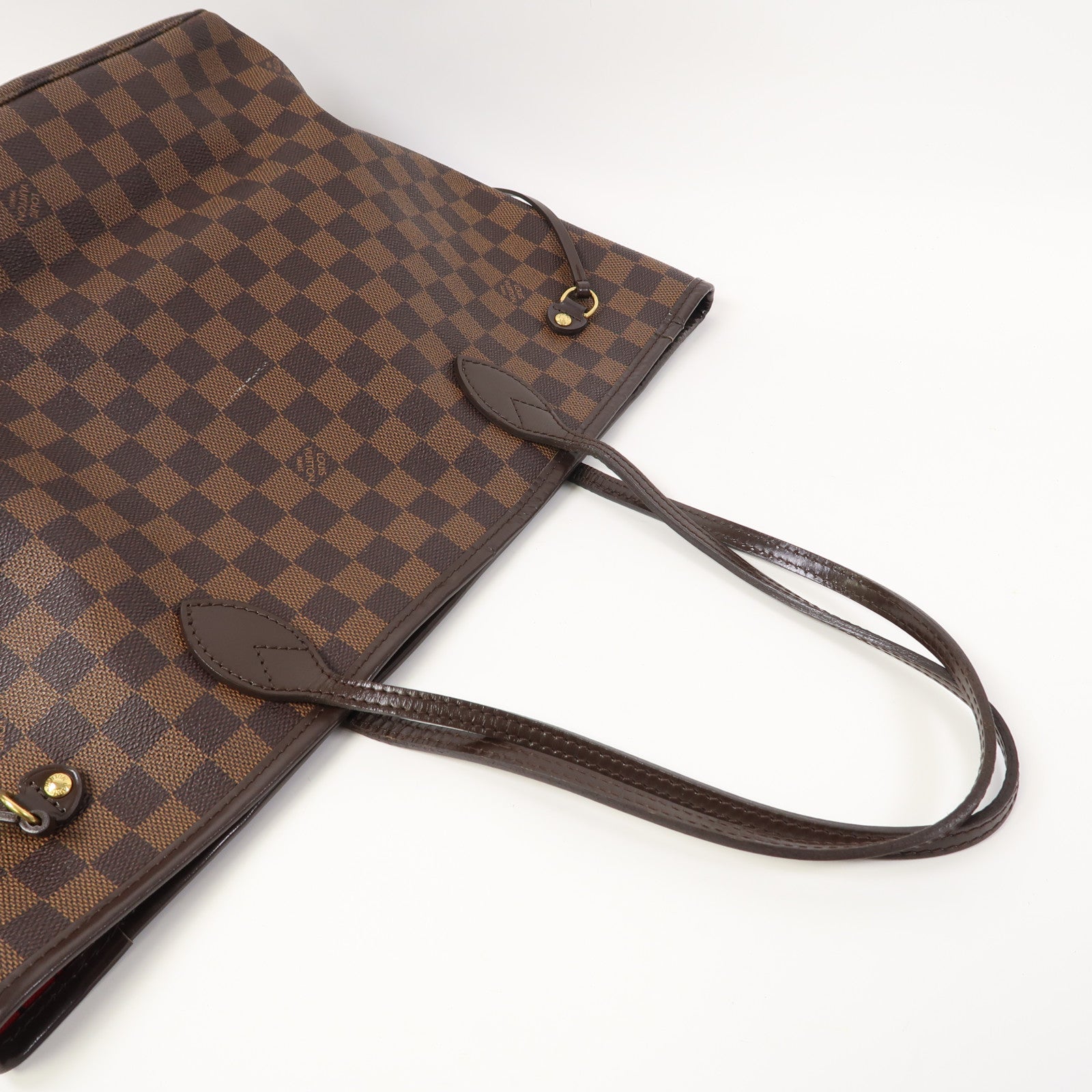 LOUIS VUITTON 【激減優惠】Damier Ebene Neverfull MM金扣肩背袋啡色