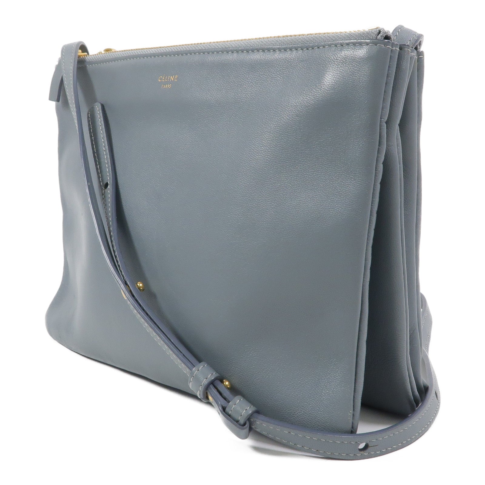CELINE 牛皮皮革Trio肩背袋