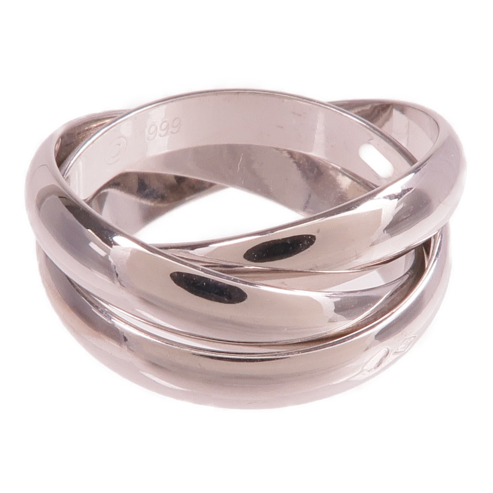 CARTIER 18K白金Trinity Ring戒指CARTIER#49/US#5