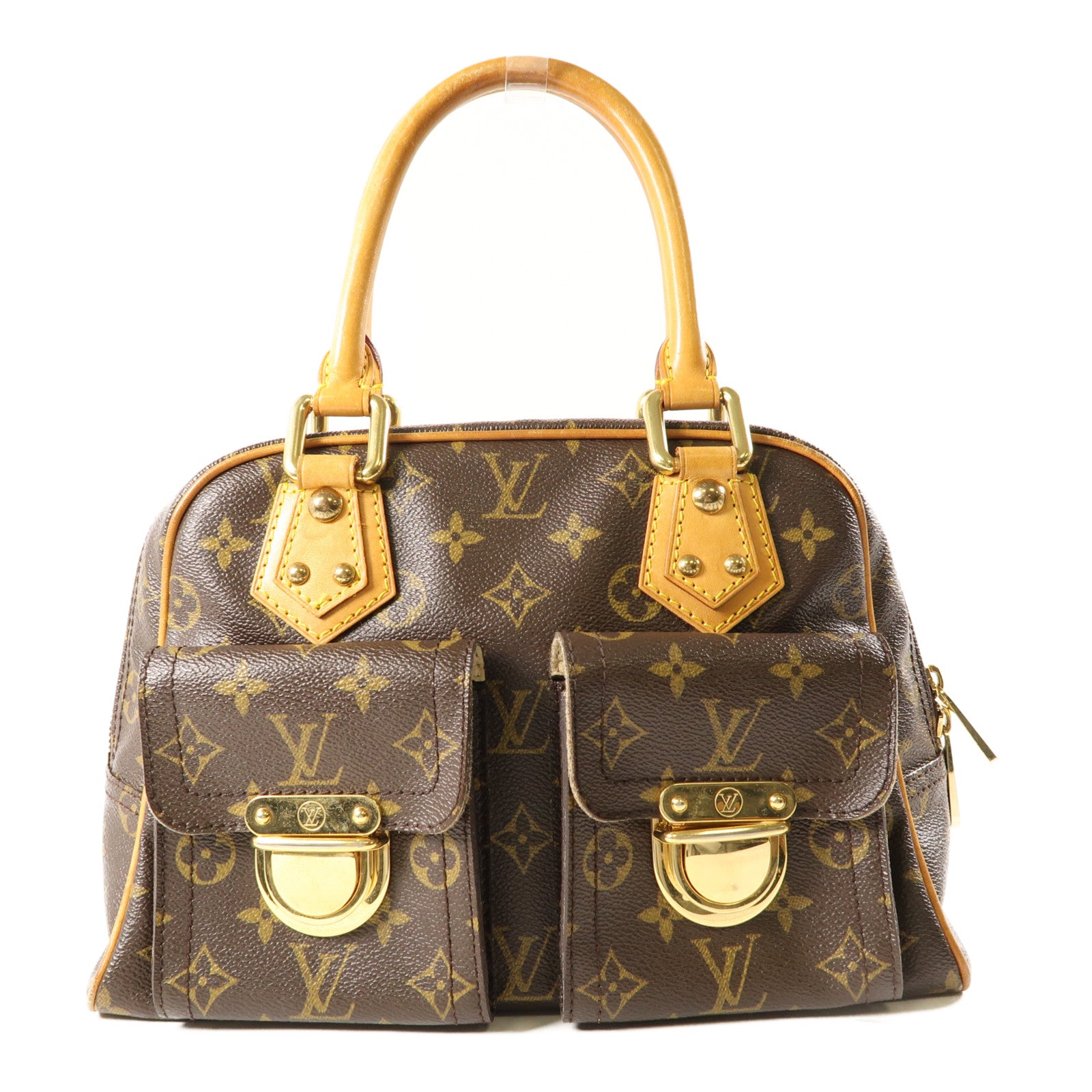 LOUIS VUITTON Monogram Manhattan PM手挽袋棕色