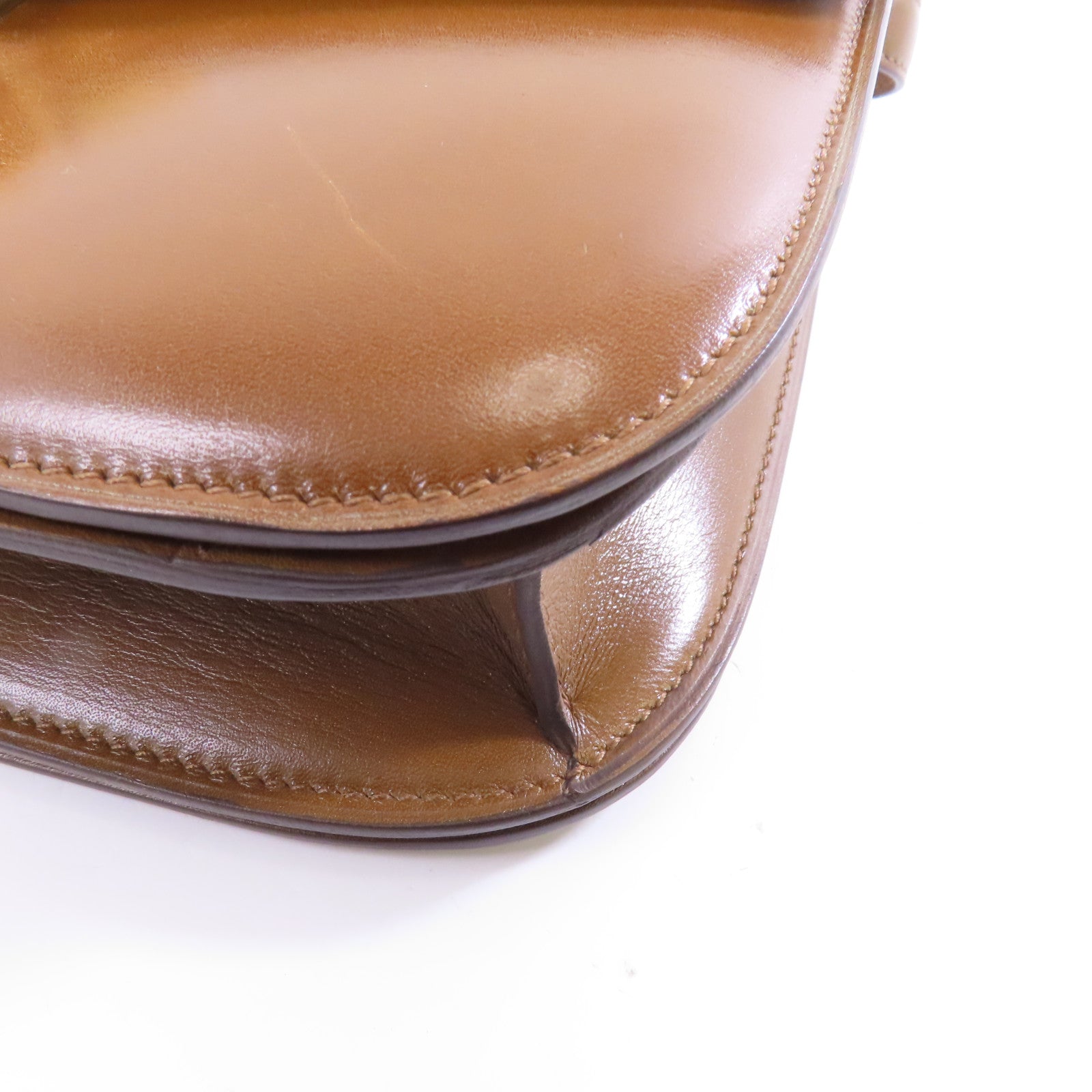 CELINE 牛皮皮革Classic Box金扣肩背袋啡色