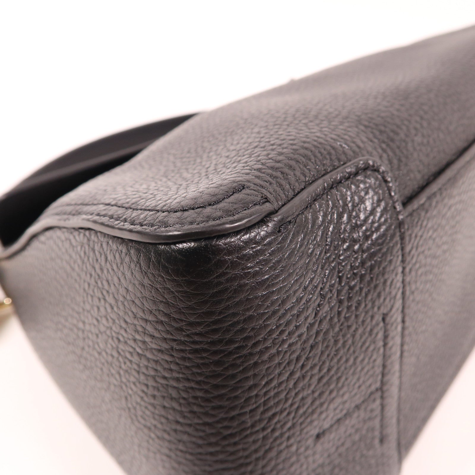 Furla 牛皮皮革Handbag金扣手挽袋黑色