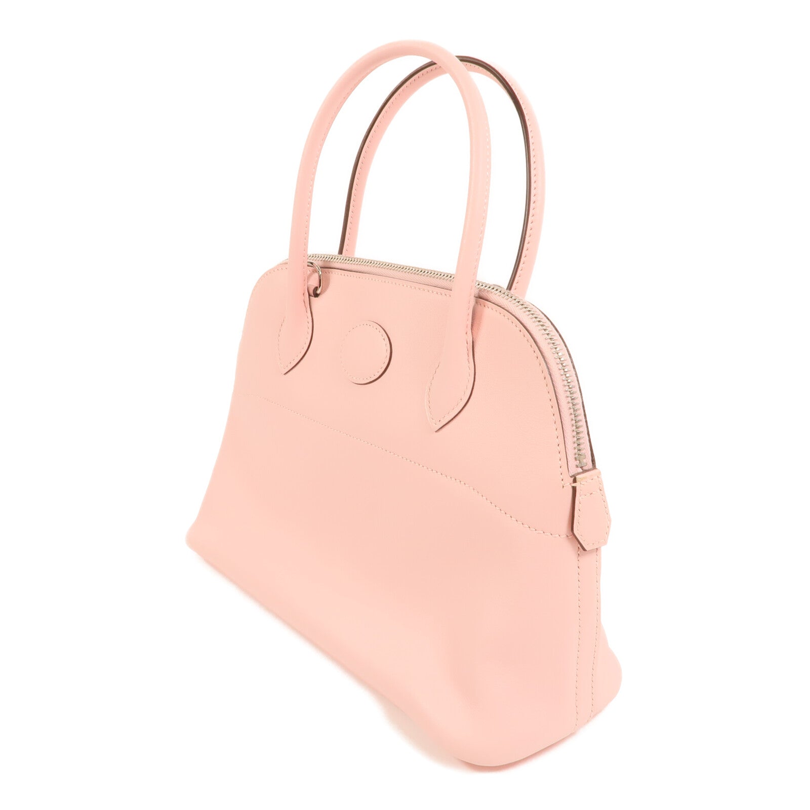 HERMES Epsom皮革Bolide 27銀扣手挽肩背兩用袋Rose Sakura