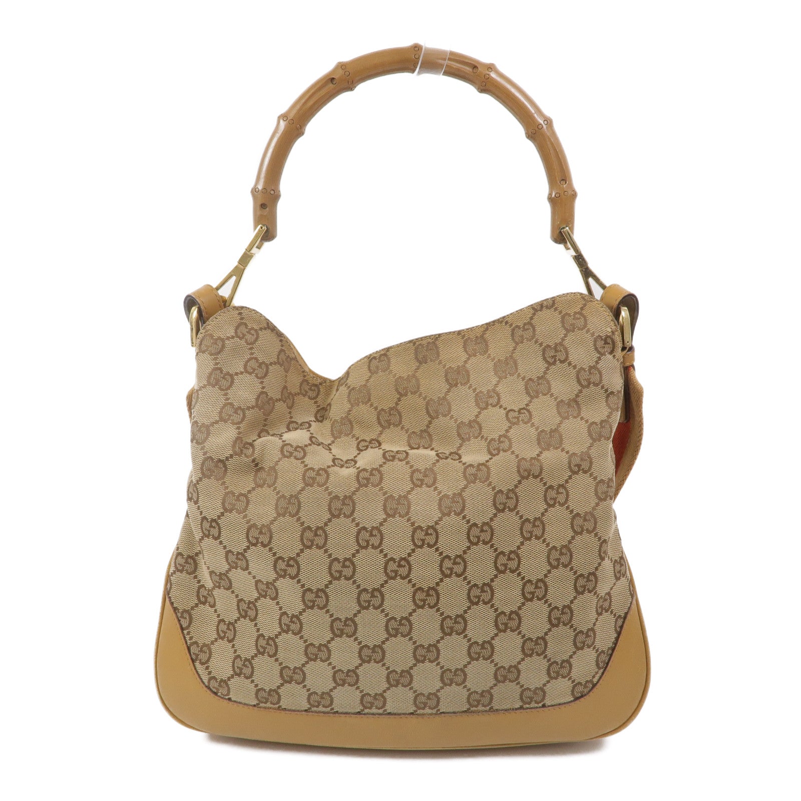 GUCCI 帆布Bamboo 2 Way Shoulder手挽肩背兩用袋