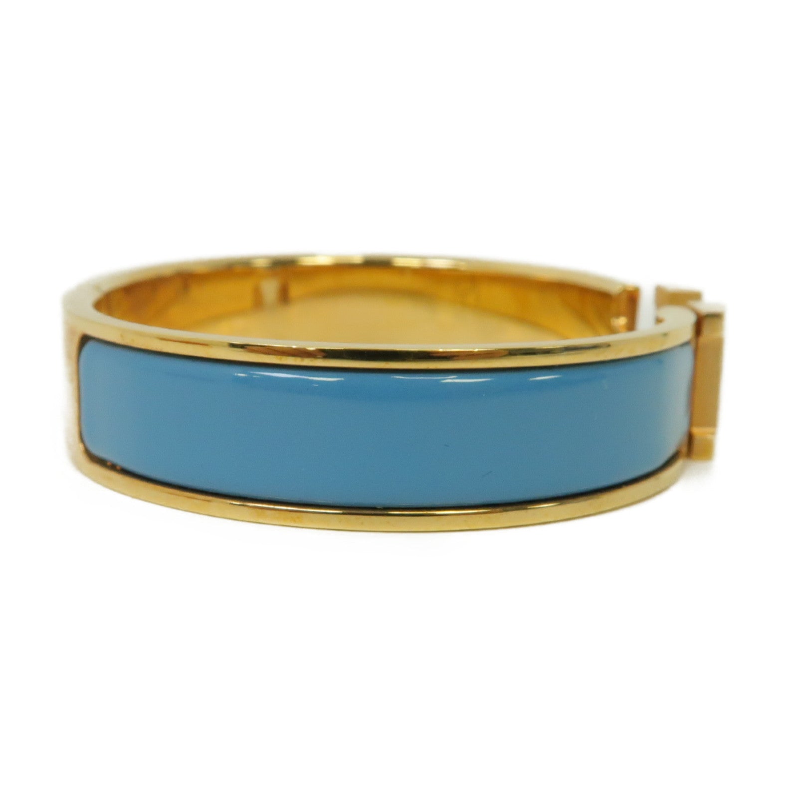 HERMES 金屬Clic H Bracelet手鐲藍色