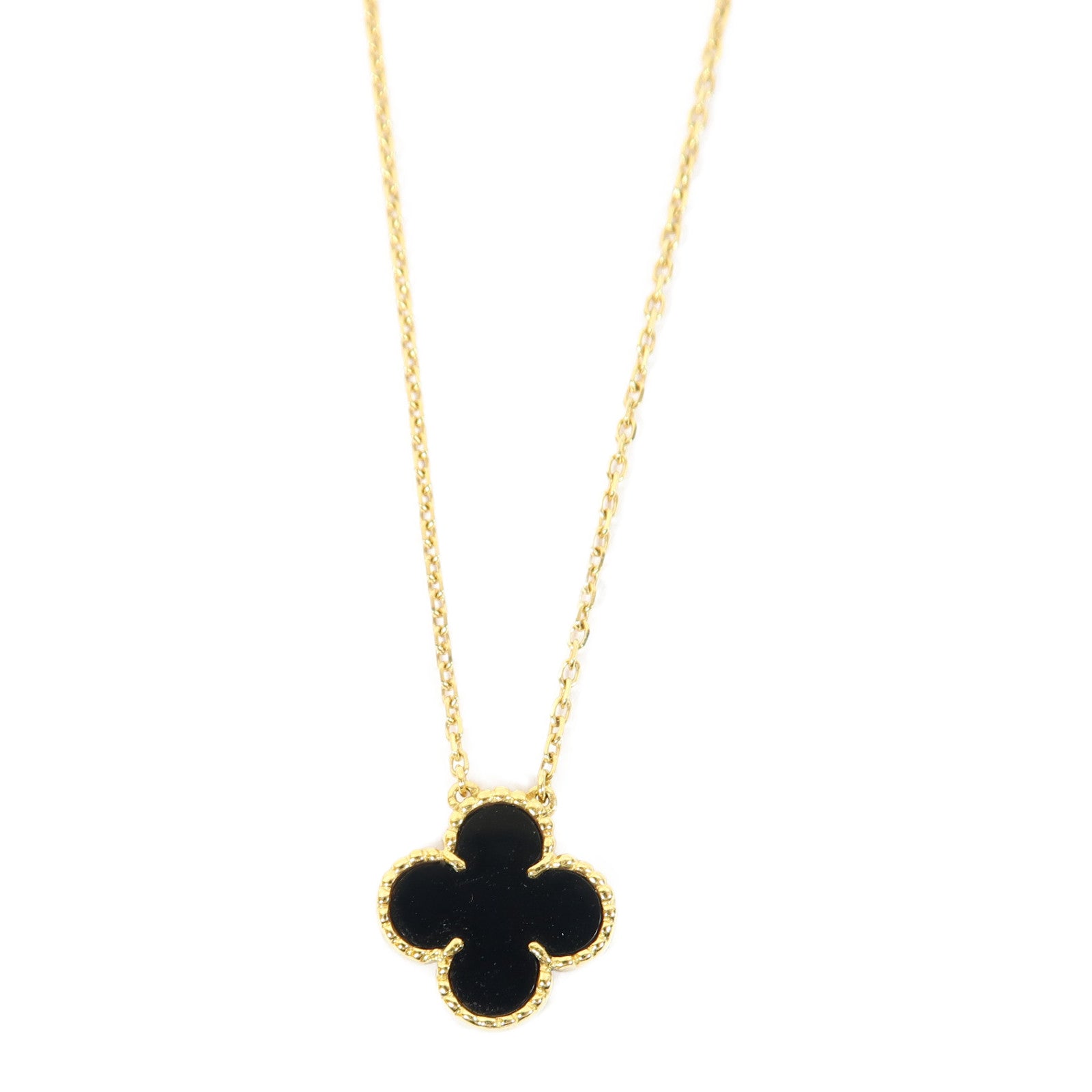 Van Cleef & Arpels 【激減優惠】18K黃金/瑪瑙Vintage Alhambra Pendant項鍊金色/黑色