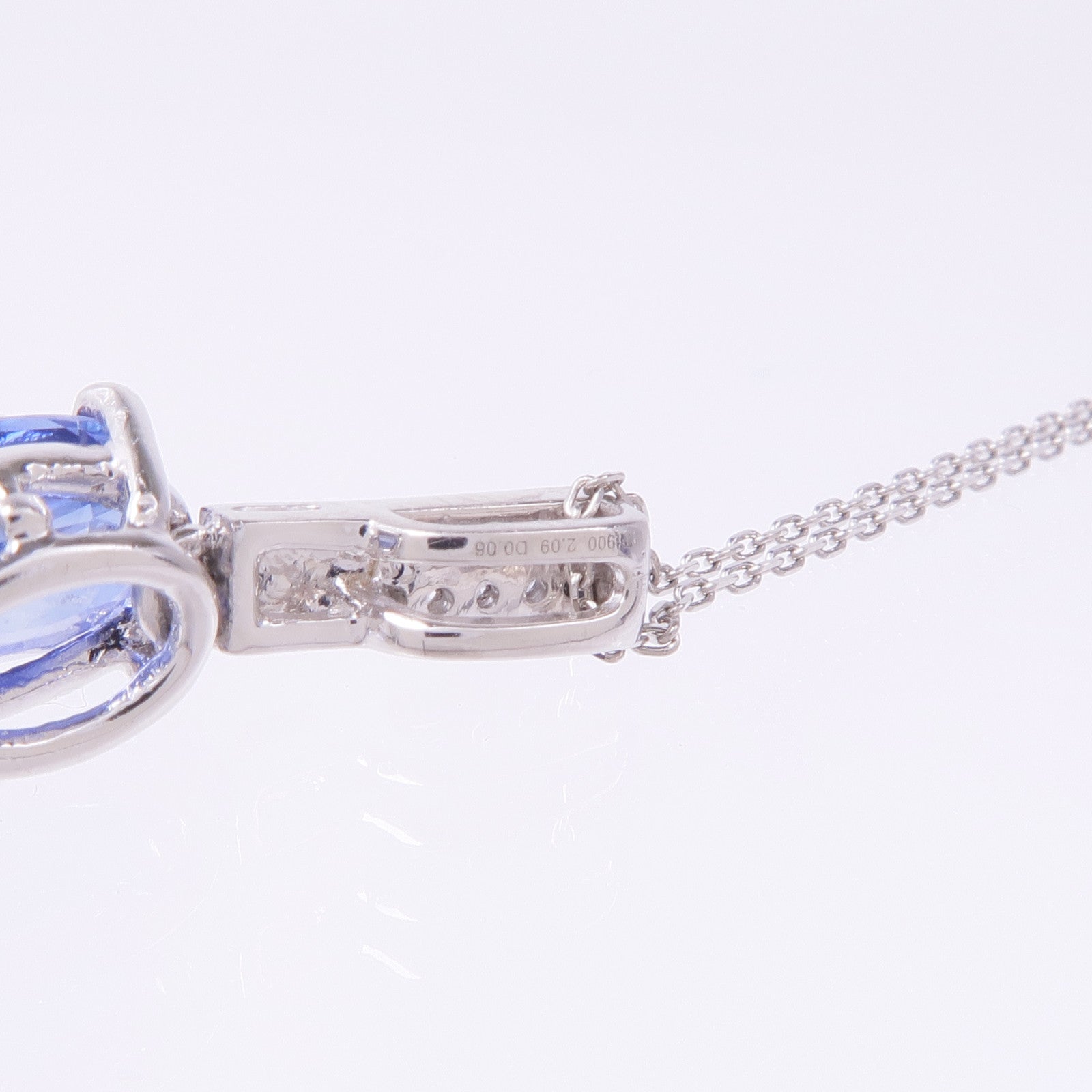 JEWELRY PT900/PT850鉑金Sapphire Diamond Necklace藍寶石/鑽石項鍊