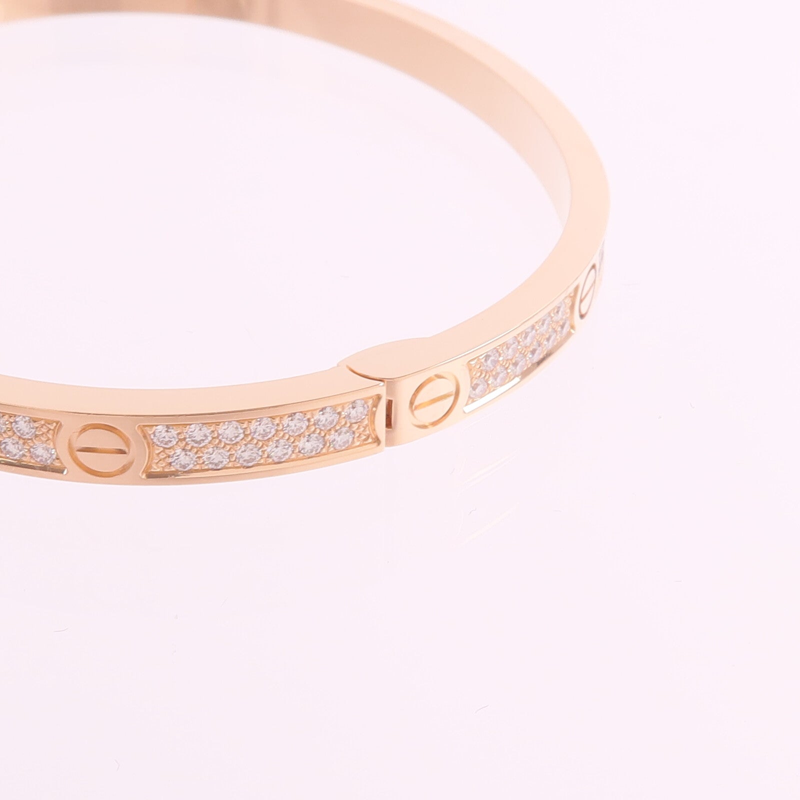 CARTIER 18K玫瑰金Love Bracelet Small Model Paved鑽石手鐲
