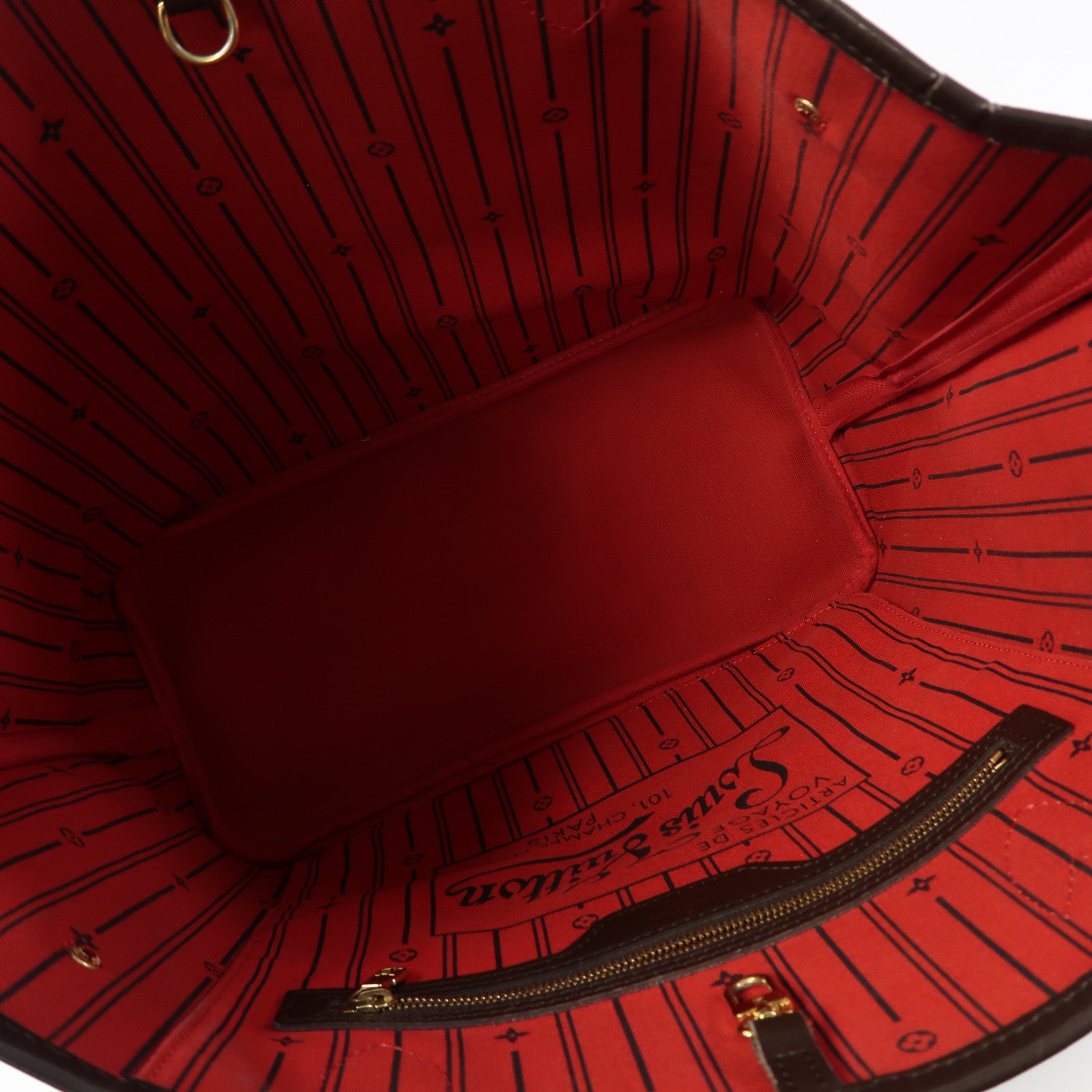 LOUIS VUITTON 【激減優惠】Damier Ebene Neverfull MM金扣肩背袋啡色