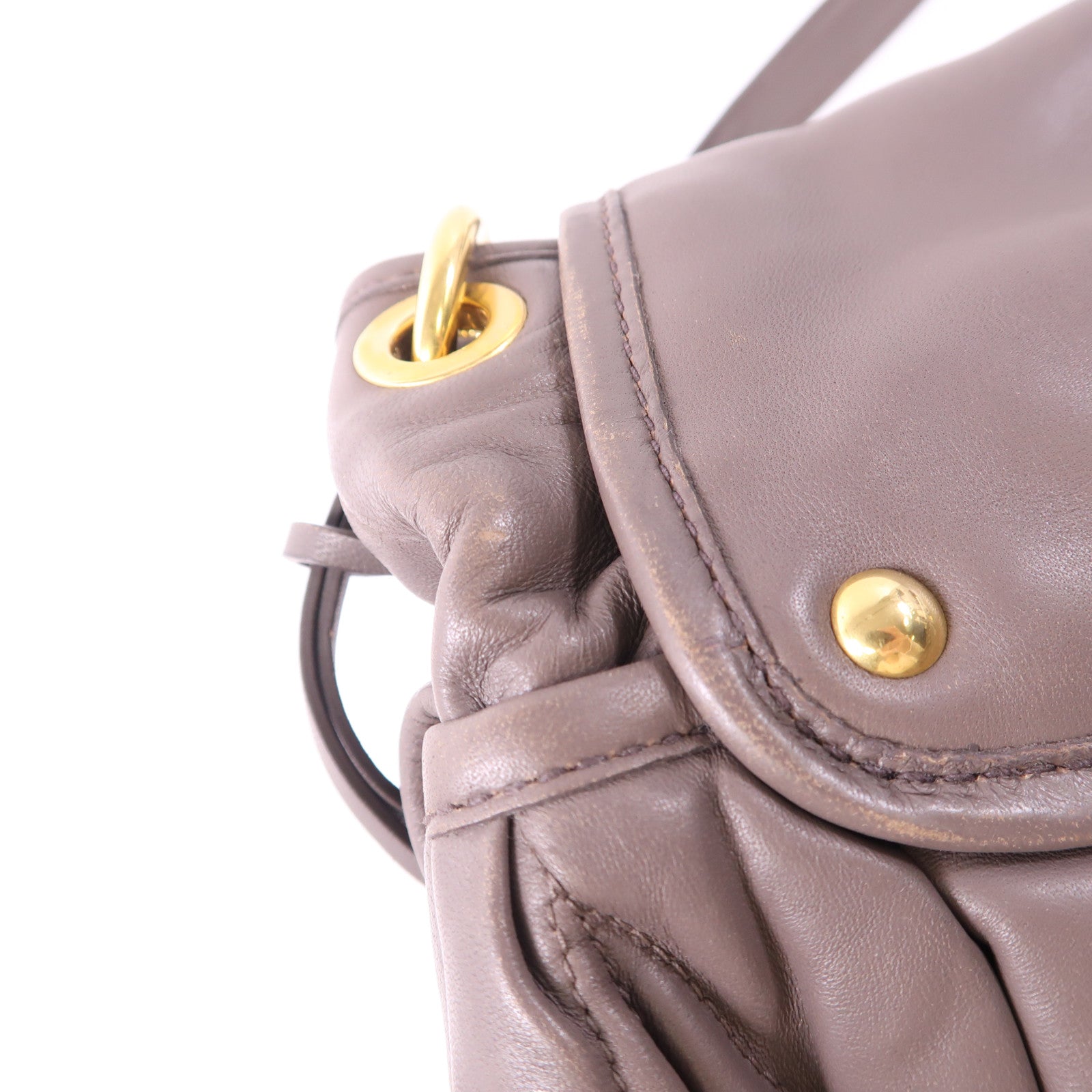 Miu Miu 羊皮皮革Shoulder Bag金扣手挽肩背兩用袋