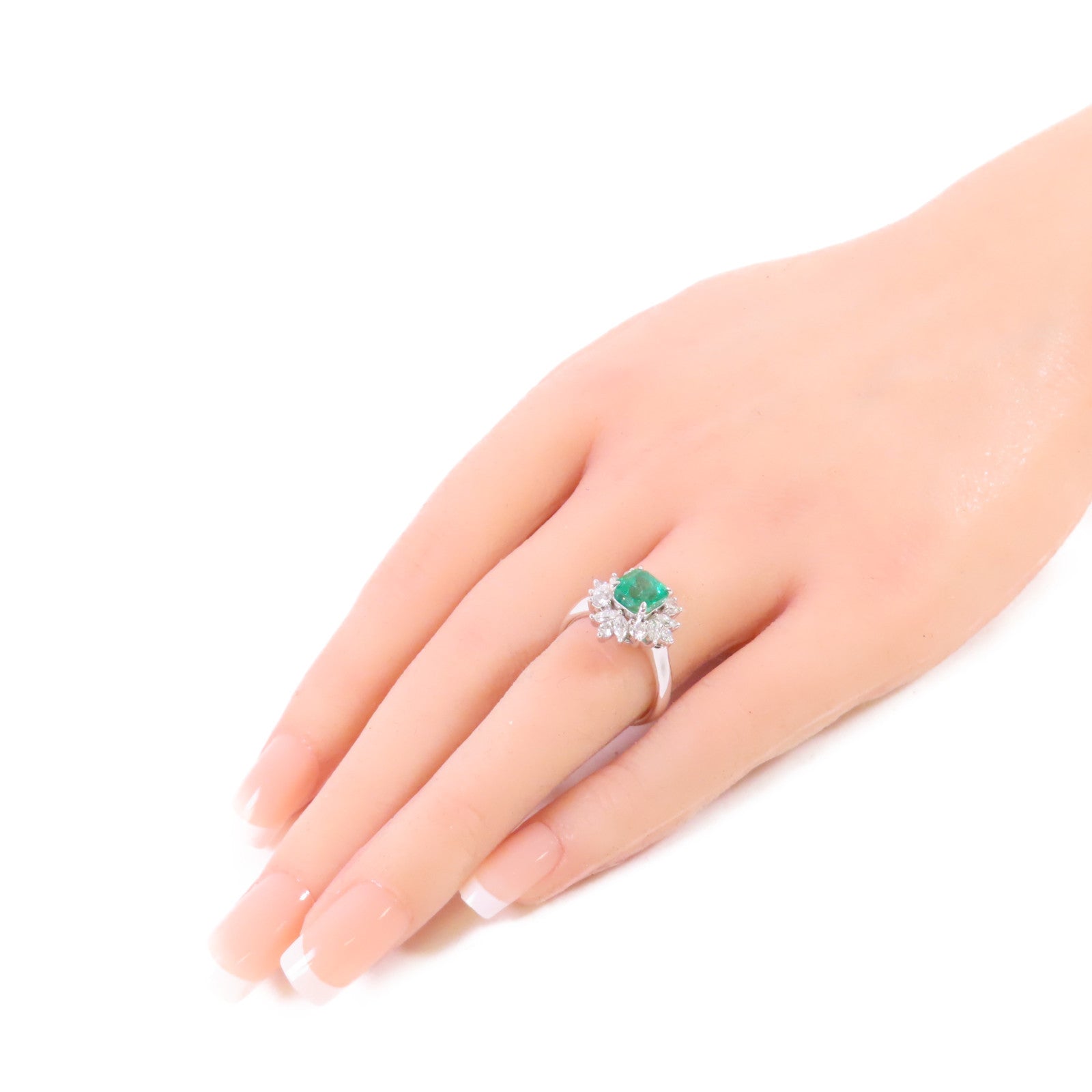 JEWELRY PT950鉑金/1.71ct綠寶石/0.82ct鑽石Emerald/Diamond Ring戒指US#6