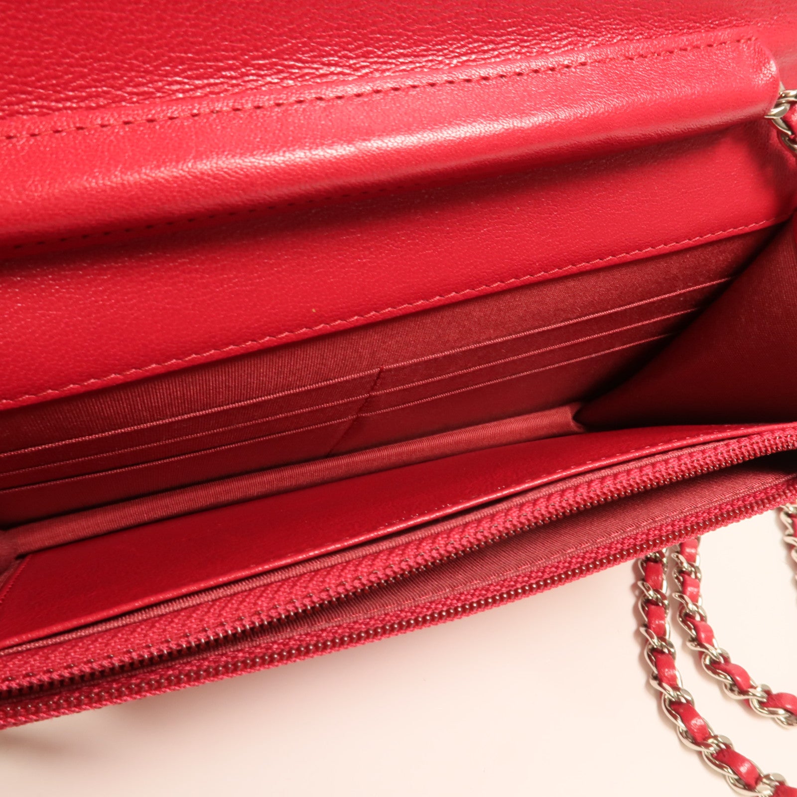 CHANEL 牛皮皮革WOC Wallet On Chain銀扣鏈帶肩背袋
