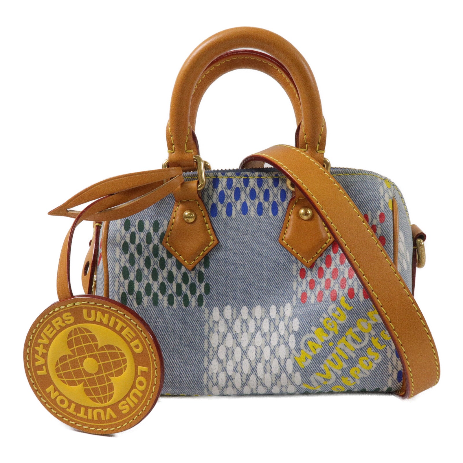 LOUIS VUITTON 牛仔布Speedy 18 Bandouliere手挽肩背兩用袋