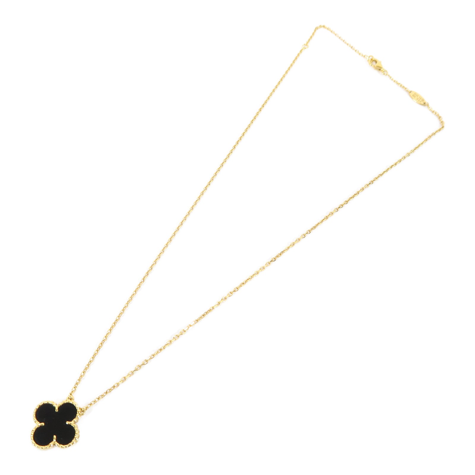 Van Cleef & Arpels 【激減優惠】18K黃金/瑪瑙Vintage Alhambra Pendant項鍊金色/黑色