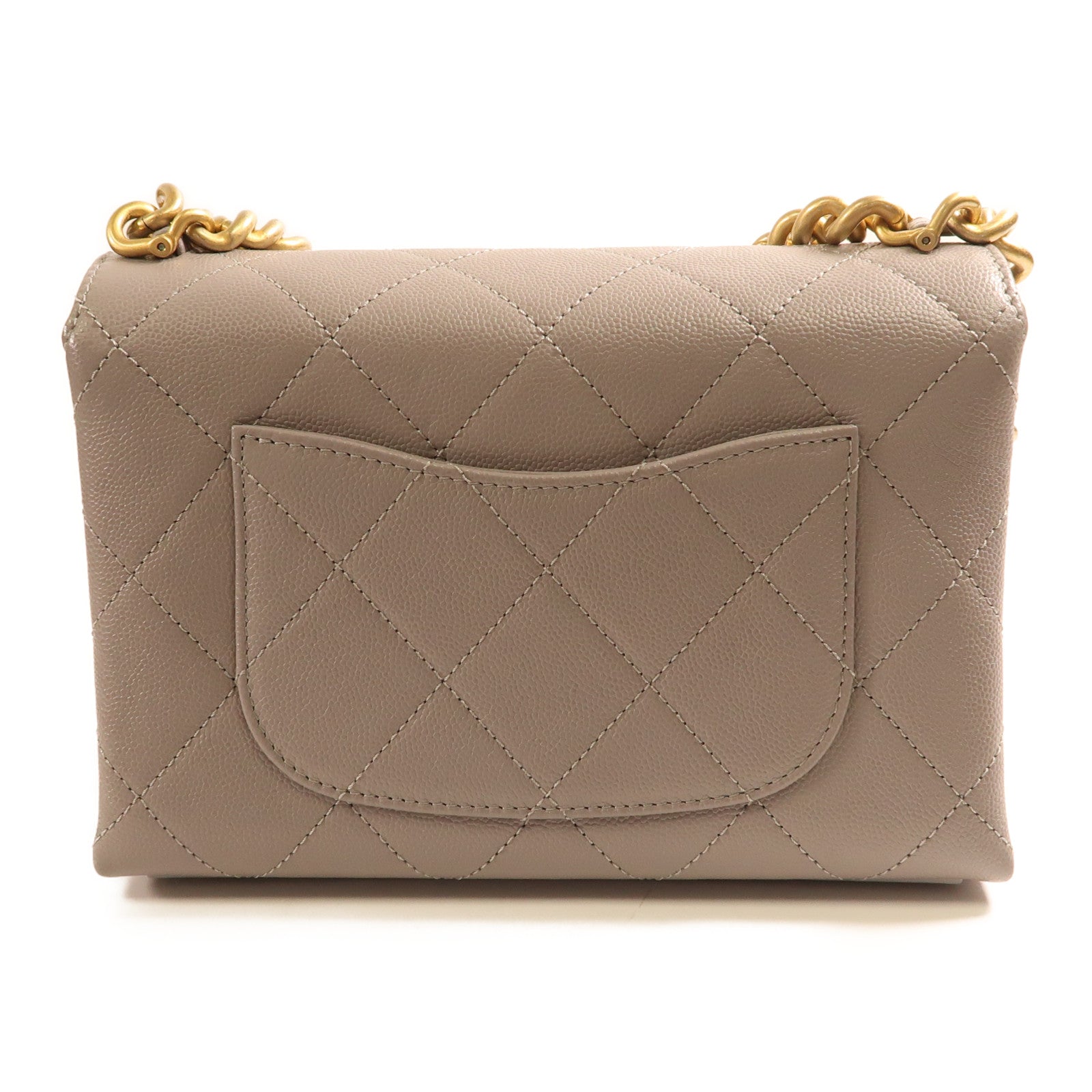 CHANEL 牛皮皮革Chain Shoulder金扣鏈帶肩背袋