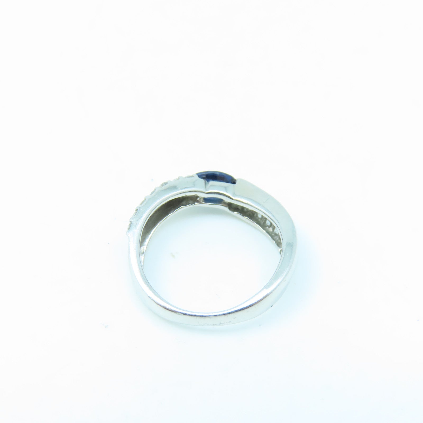 JEWELRY 【激減優惠】PT900鉑金Sapphire 5.2g藍寶石/0.29ct鑽石戒指US#4.75