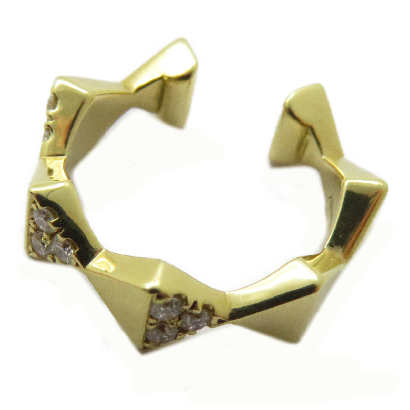 JEWELRY 18K黃金Diamond Ear Cuff 0.04ct鑽石耳環