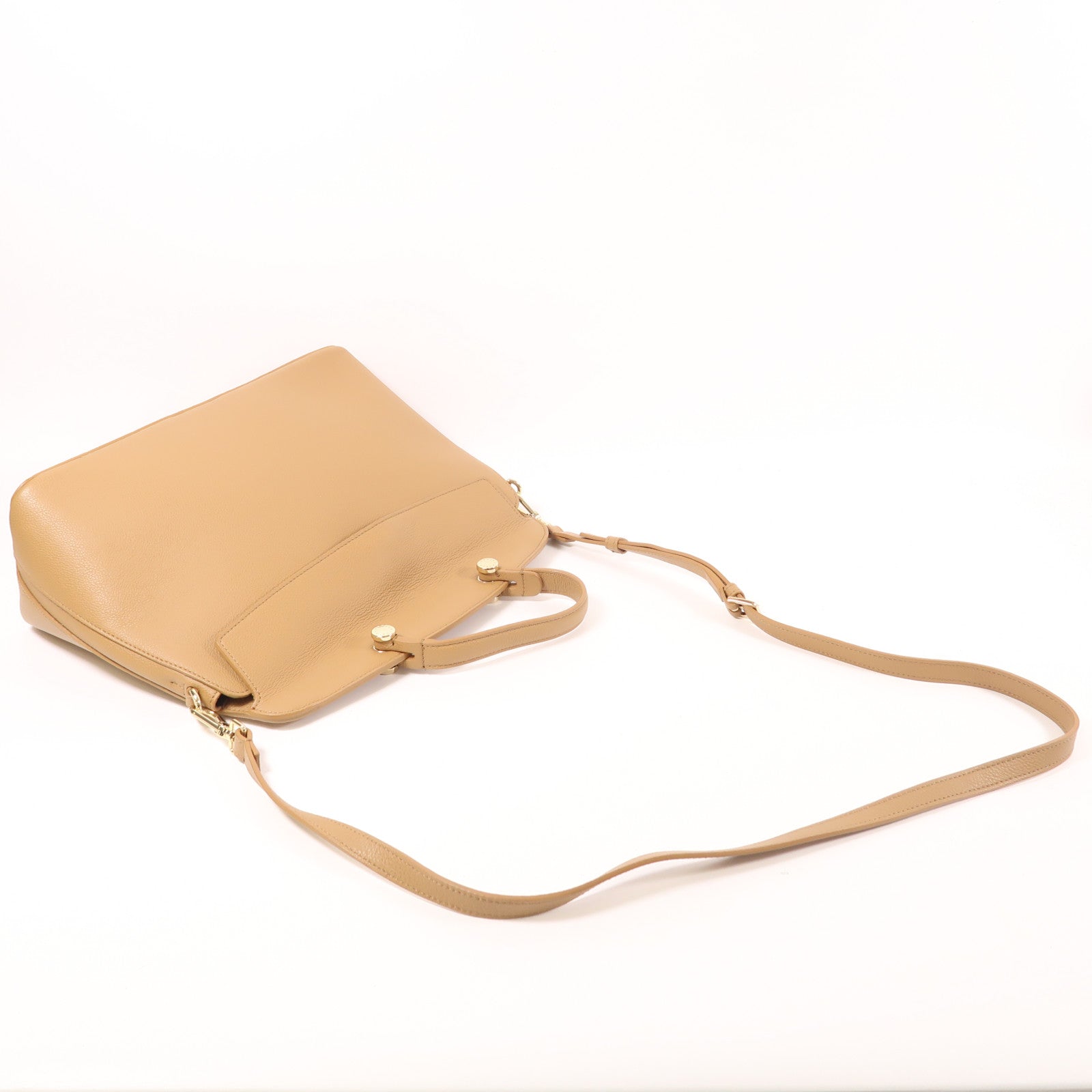 Furla 牛皮皮革2 Way Shoulder金扣手挽肩背兩用袋